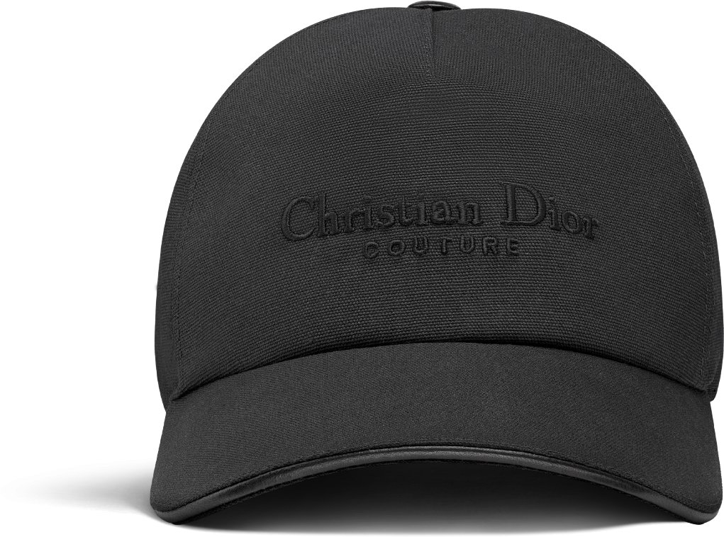 Christian Dior Couture Baseball Cap Black Cotton Canvas DIOR