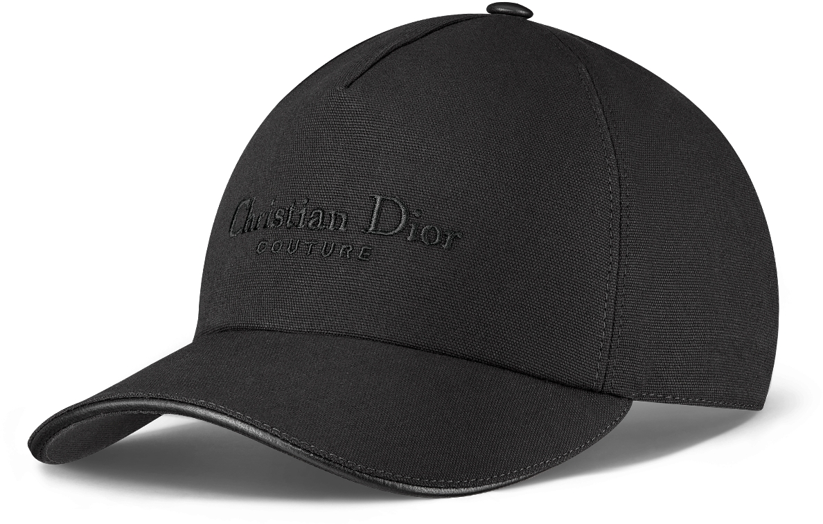 Christian Dior Couture Baseball Cap Black Cotton Canvas DIOR