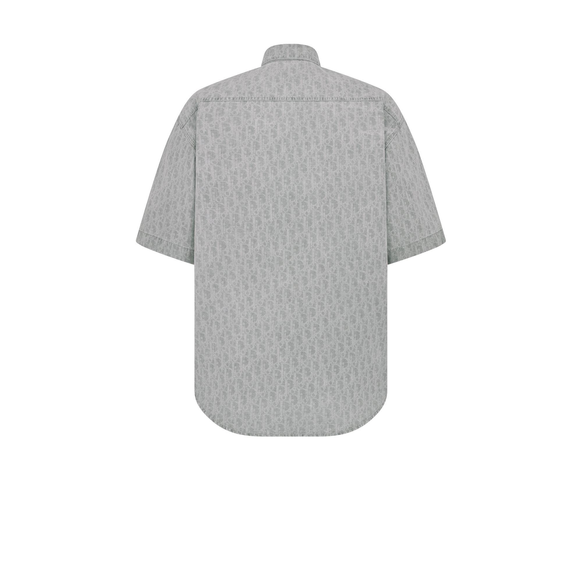 Sobrecamisa Dior Oblique com mangas curtas Denim de algodão cinza E08