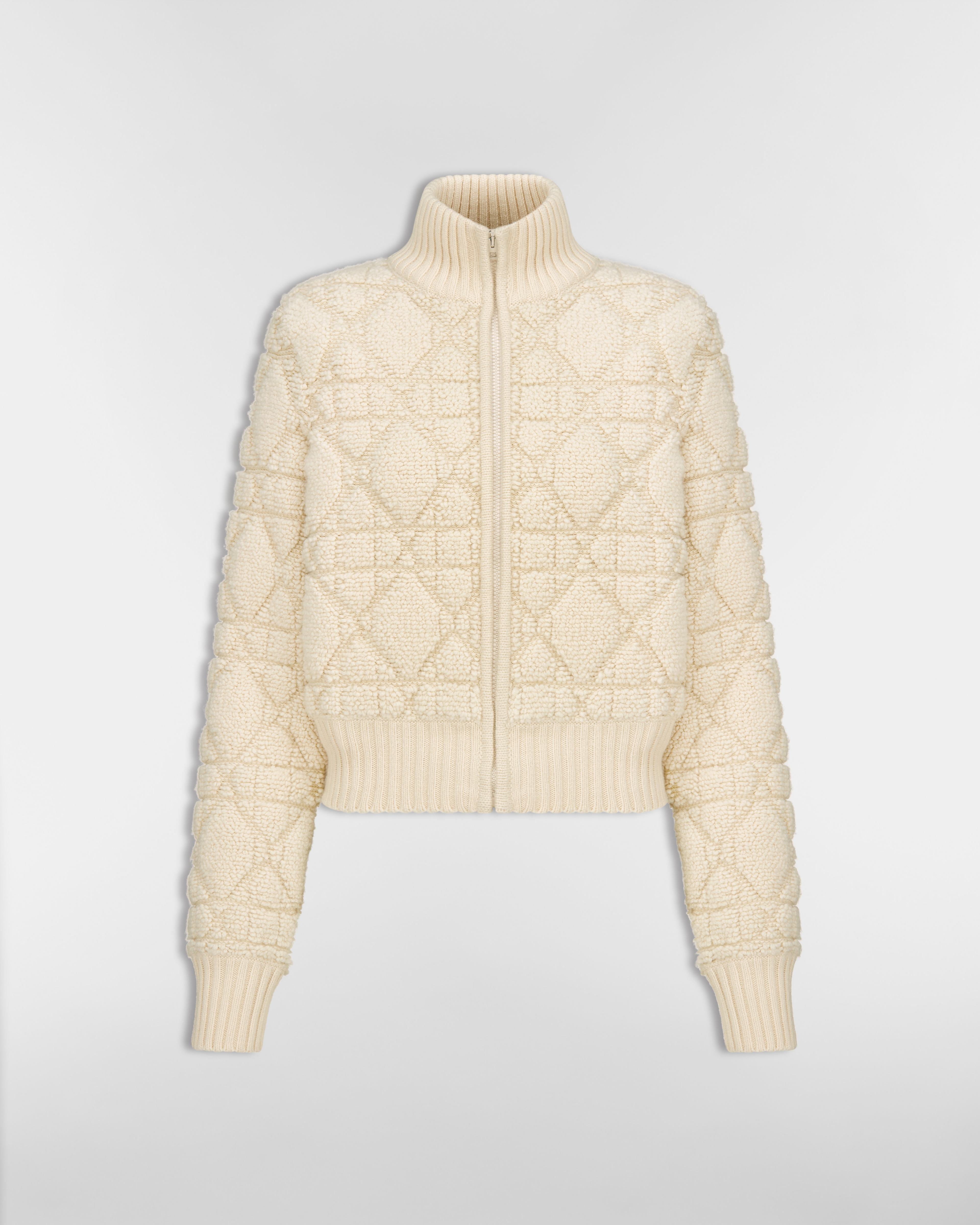 Macrocannage Zipped Cardigan