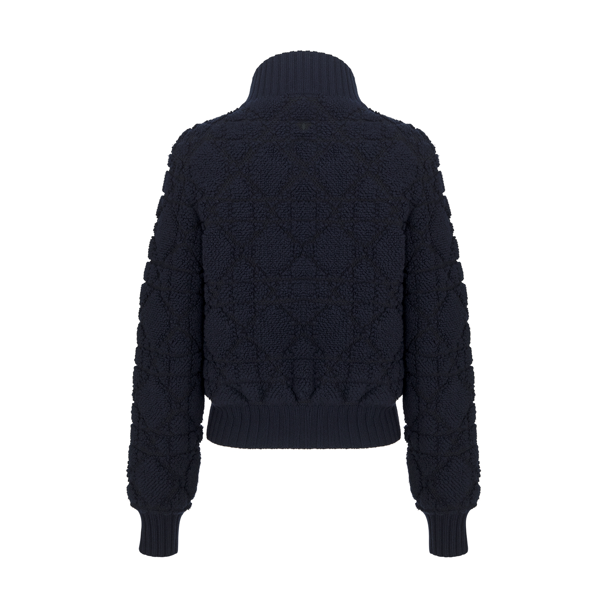 DiorAlps Macrocannage Zipped Cardigan Navy Blue Wool- and Cashmere-Blend Knit E08