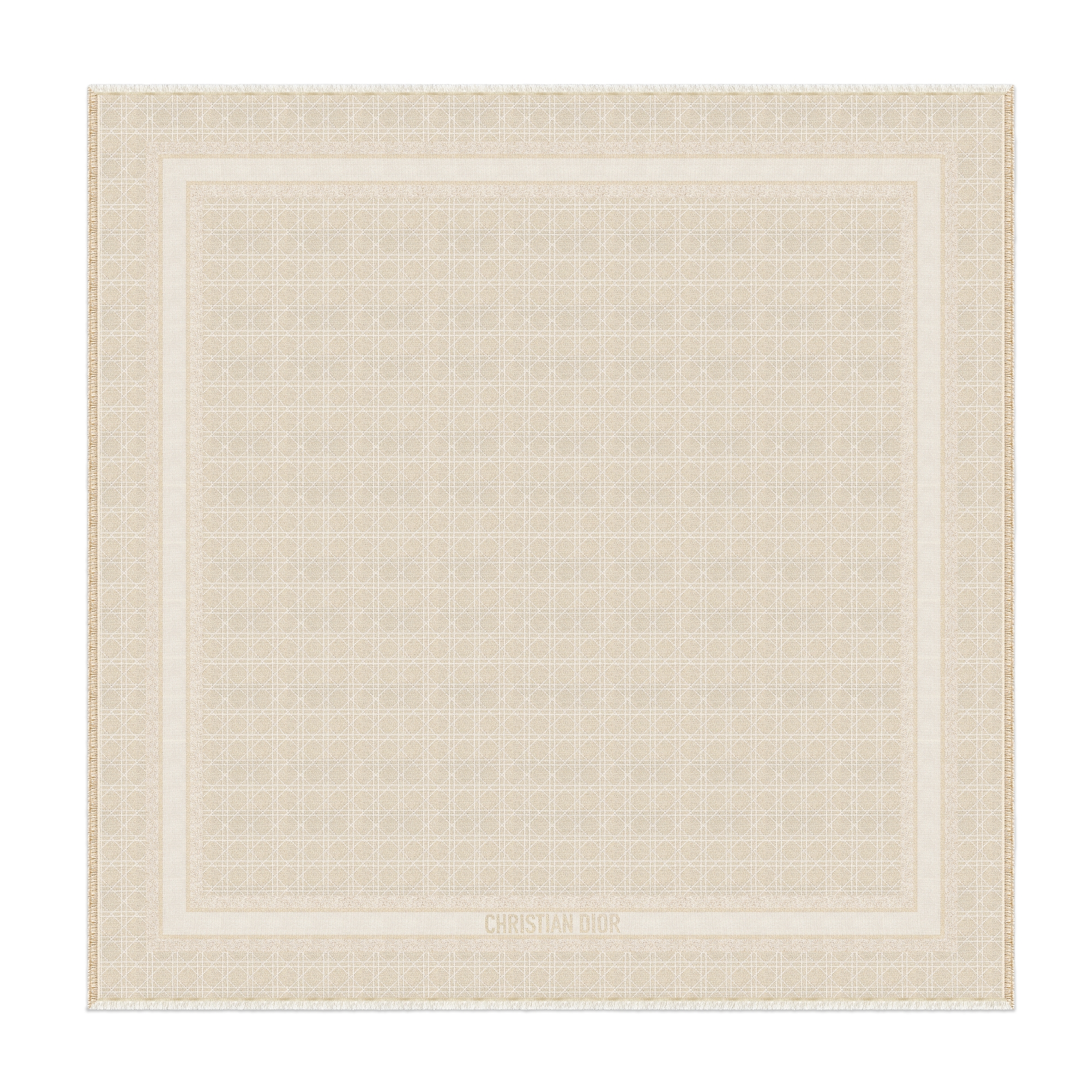 Dior Cannage Shawl Gold-Tone Silk Blend and Metallic Thread E01