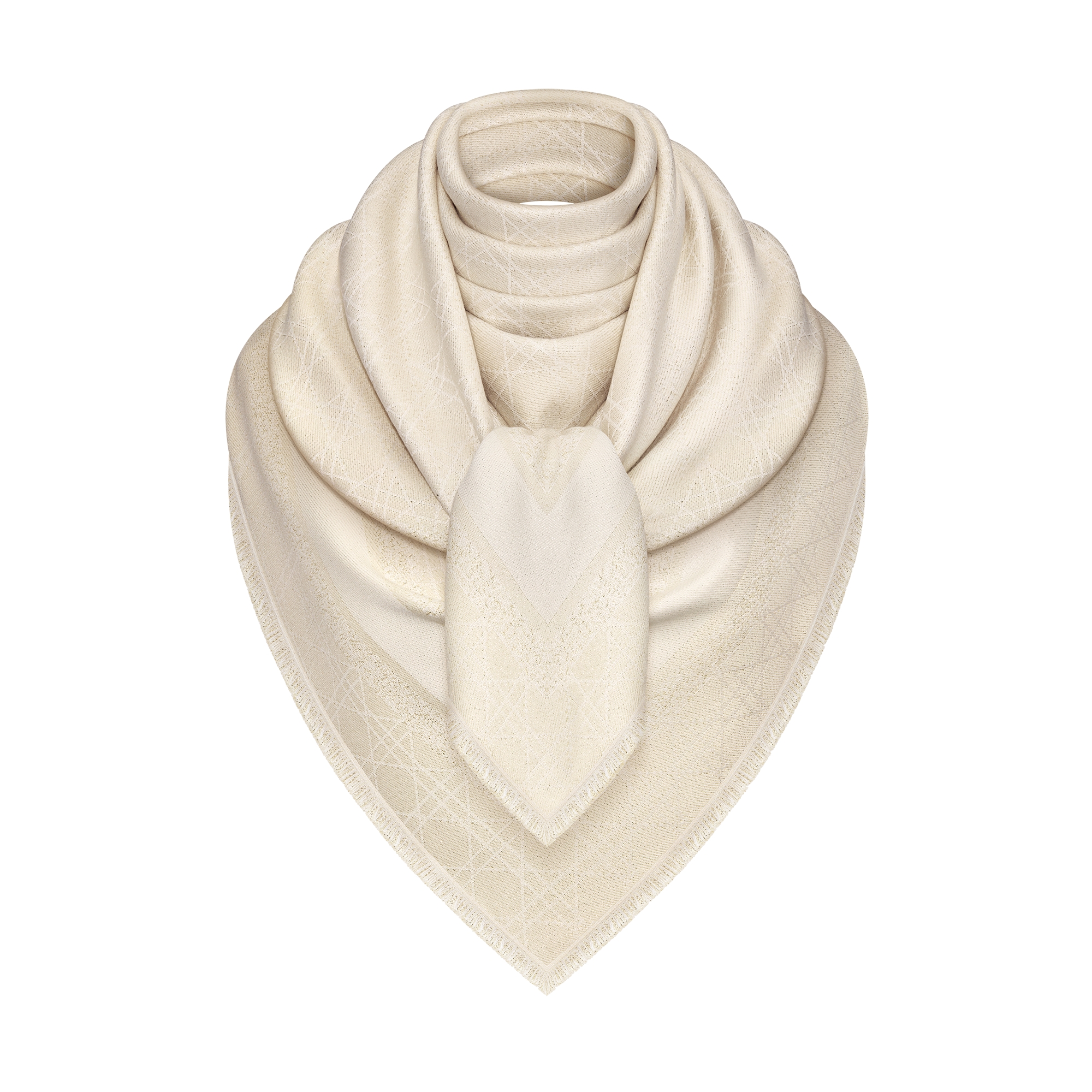 Dior Cannage Shawl Gold-Tone Silk Blend and Metallic Thread E02