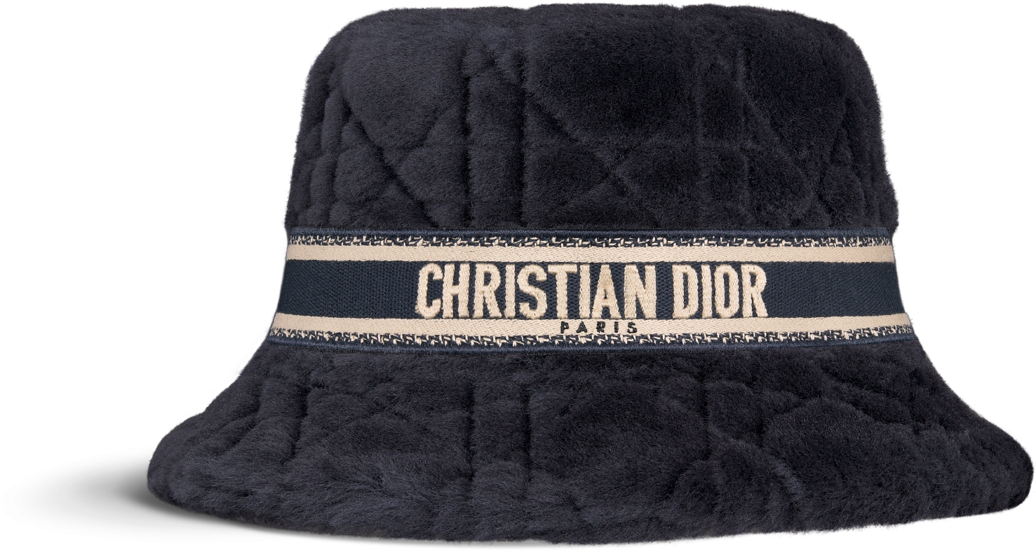 D-Bobby Cannage Small Brim Bucket Hat Ecru Shearling | DIOR