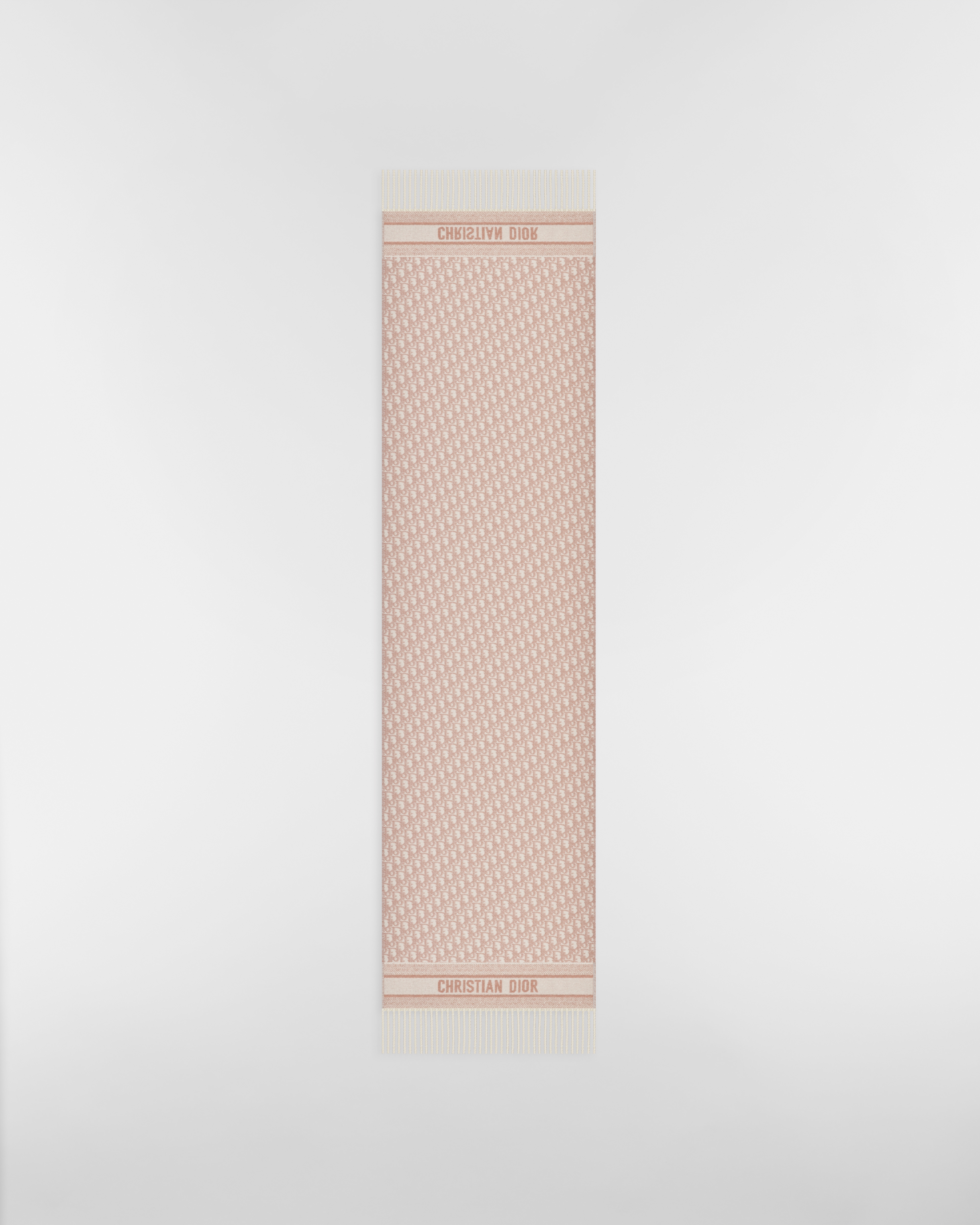 Dior Oblique-sjaal Ecru en Rose des Vents kasjmier E07