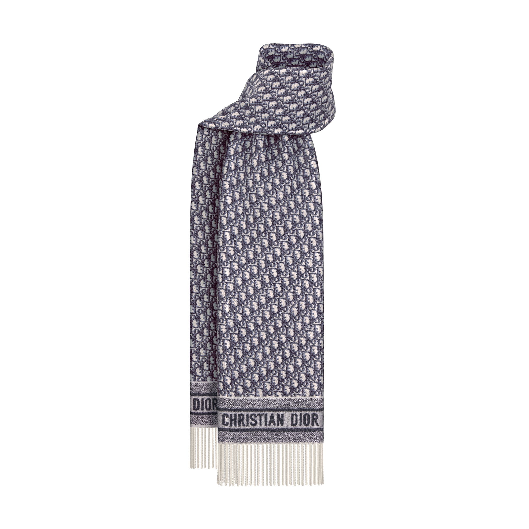  Ecru en marineblauw kasjmier