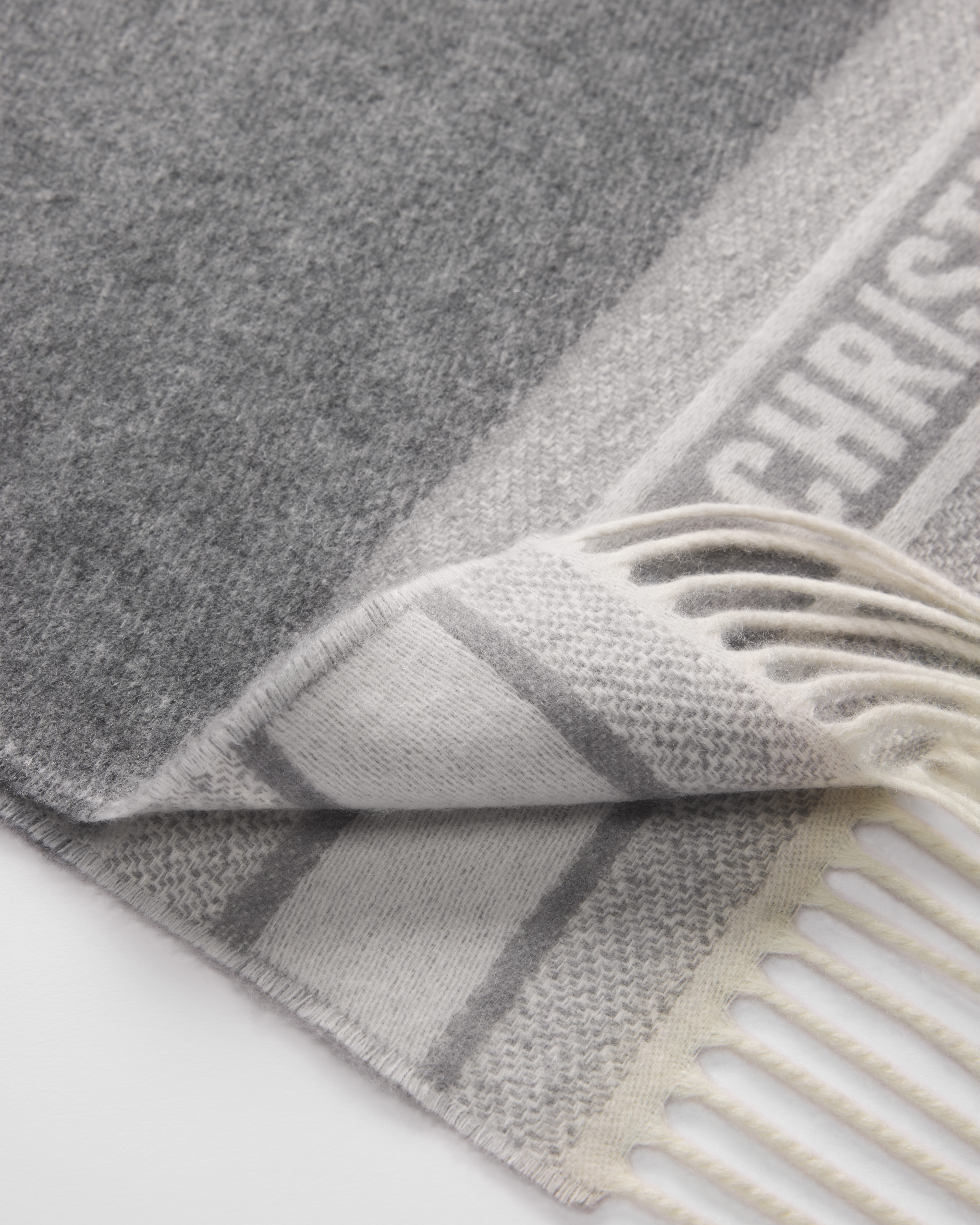 Dior Oblique Scarf Ecru and Gray Cashmere E10