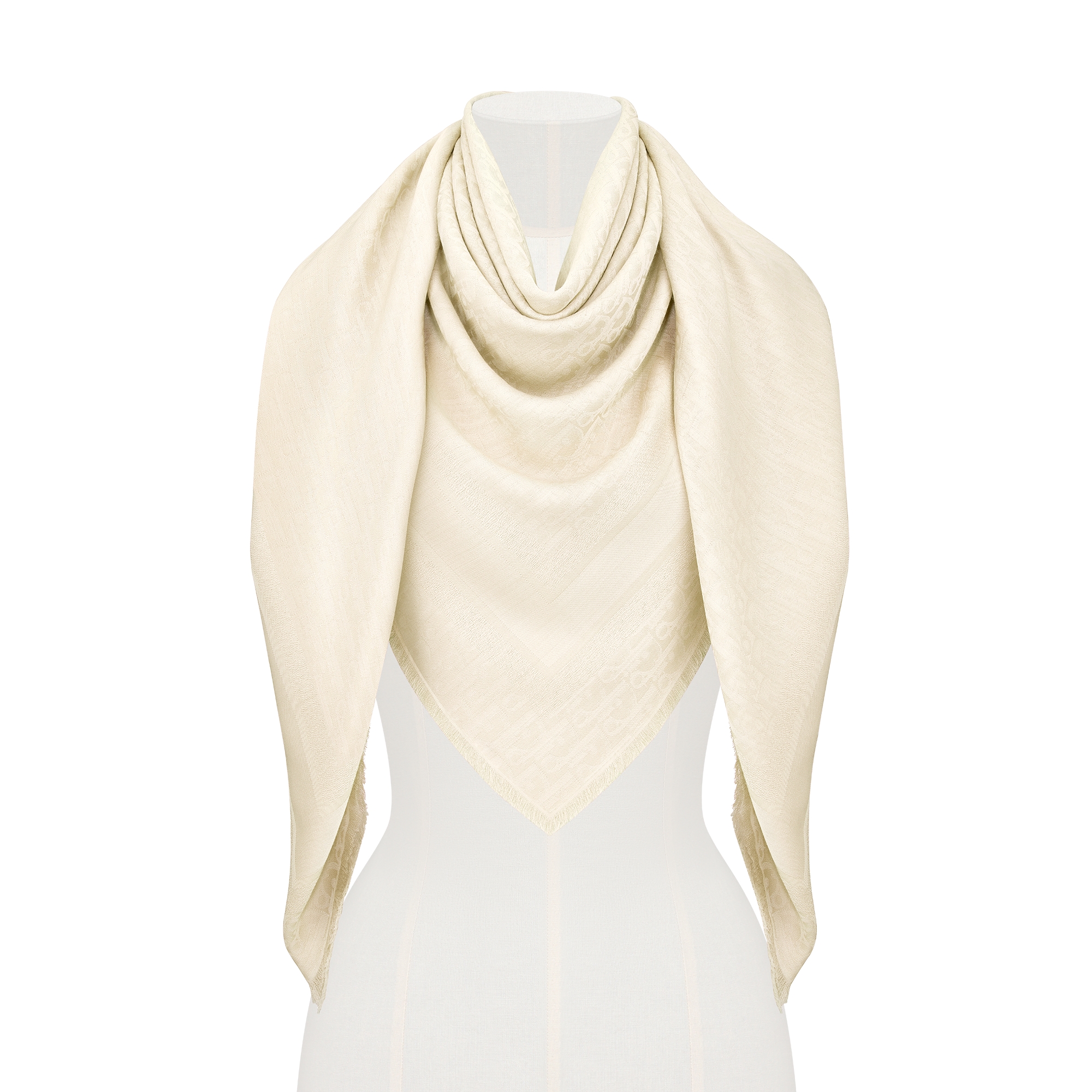 Dior Oblique Shawl White Wool, Silk and Cashmere E10
