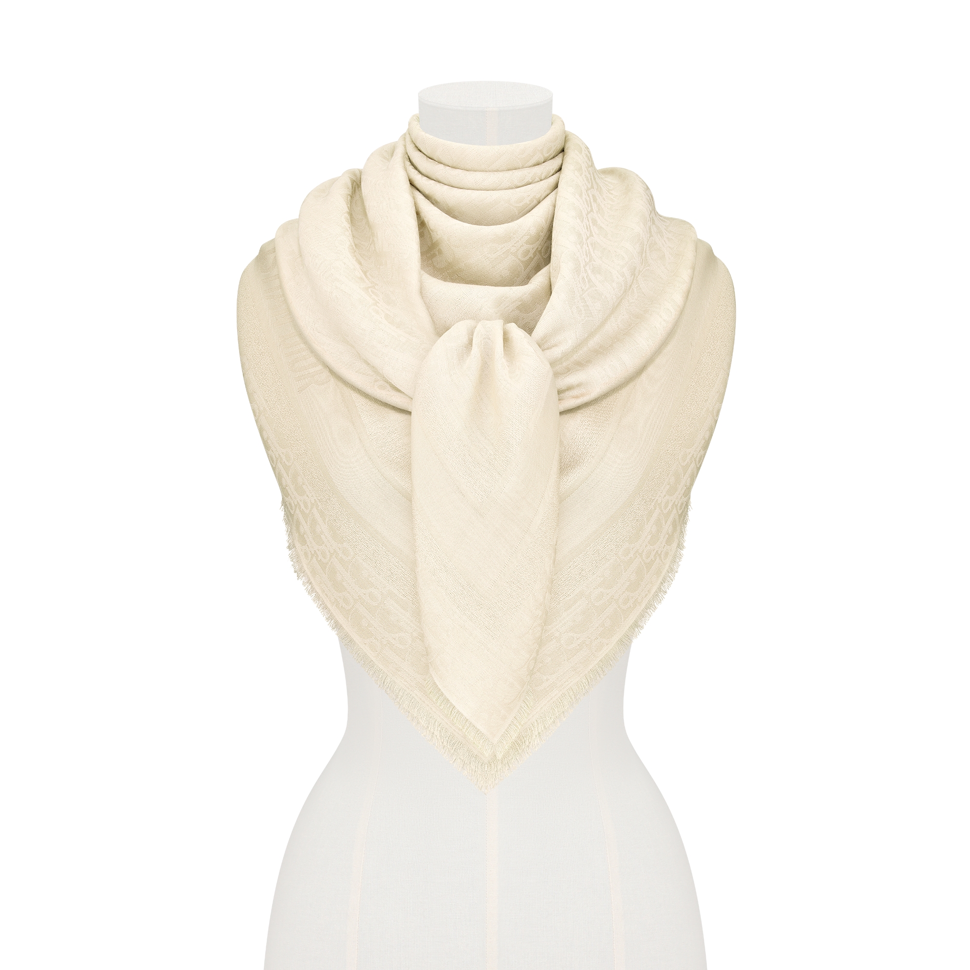 Dior Oblique Shawl White Wool, Silk and Cashmere E12