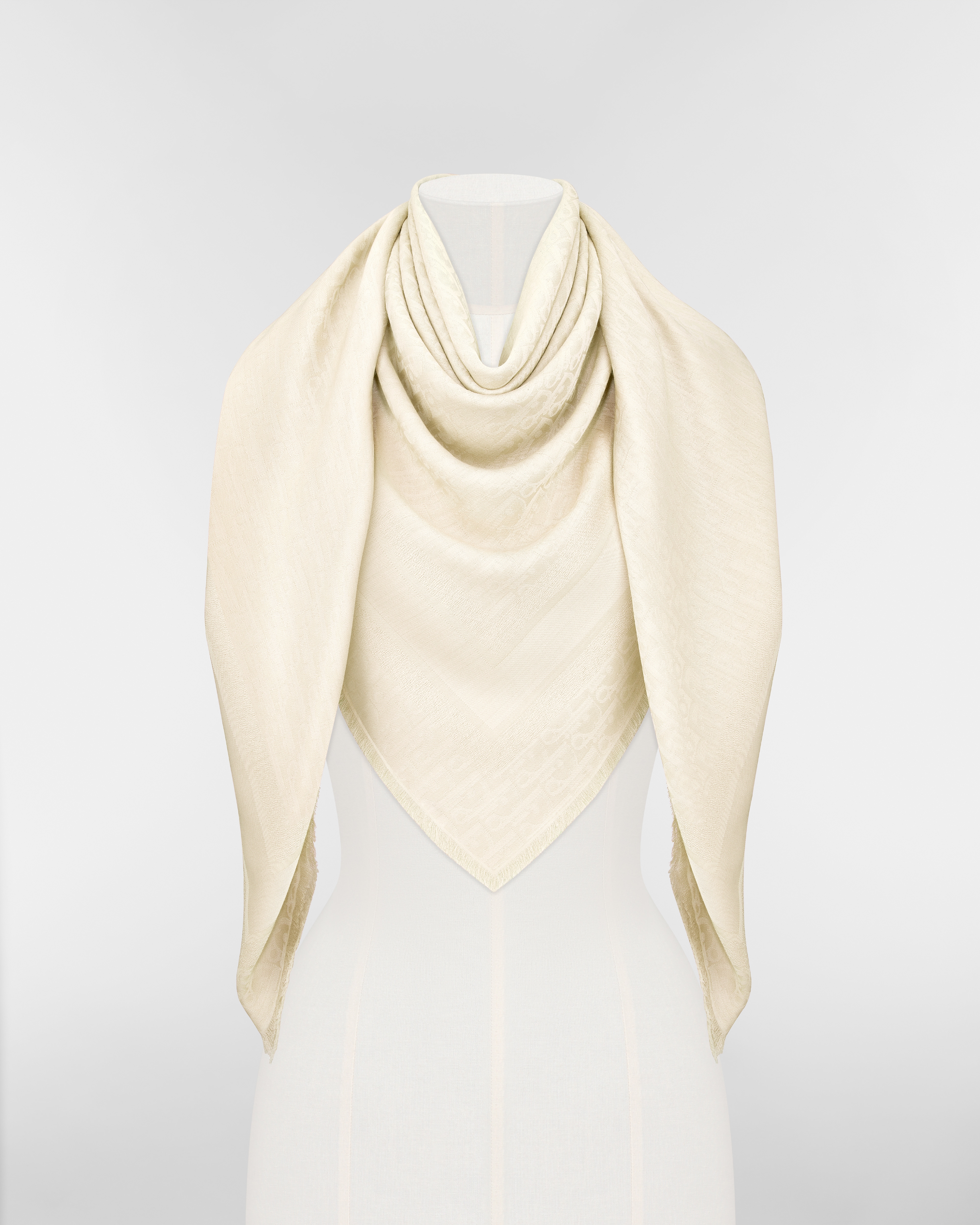Dior Oblique Shawl White Wool, Silk and Cashmere E10