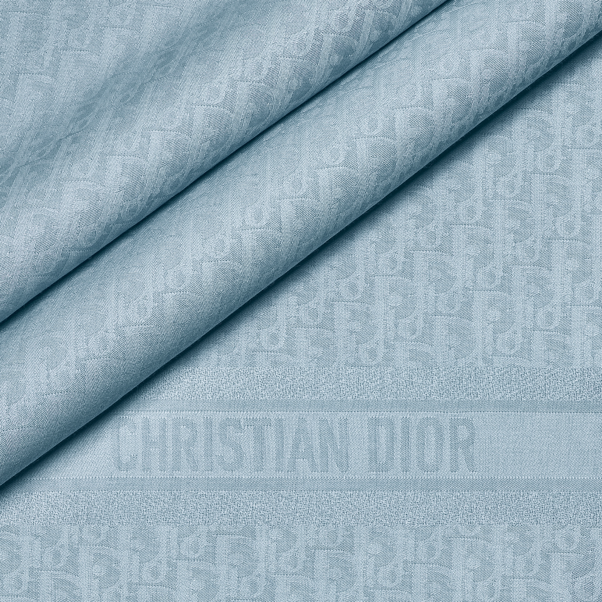 شال Dior Oblique مزيج من الصوف والحرير والكشمير بلون خطّ الأفق الأزرق E09