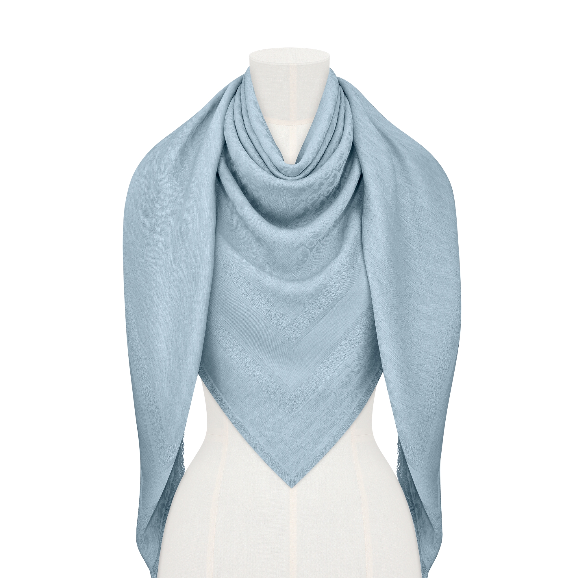 Dior Oblique Shawl Horizon Blue Wool, Silk and Cashmere E10