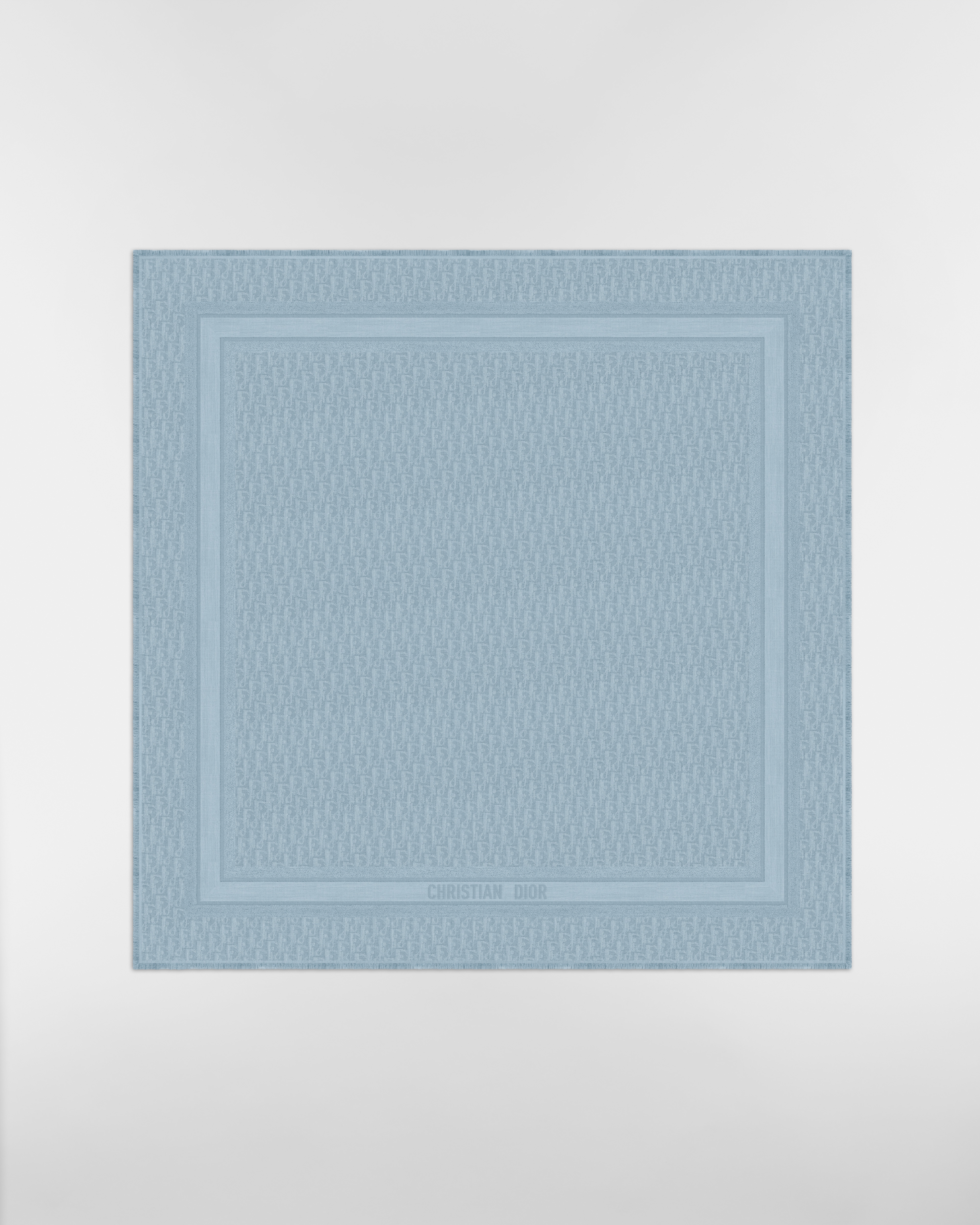 Dior Oblique Shawl Horizon Blue Wool, Silk and Cashmere E01