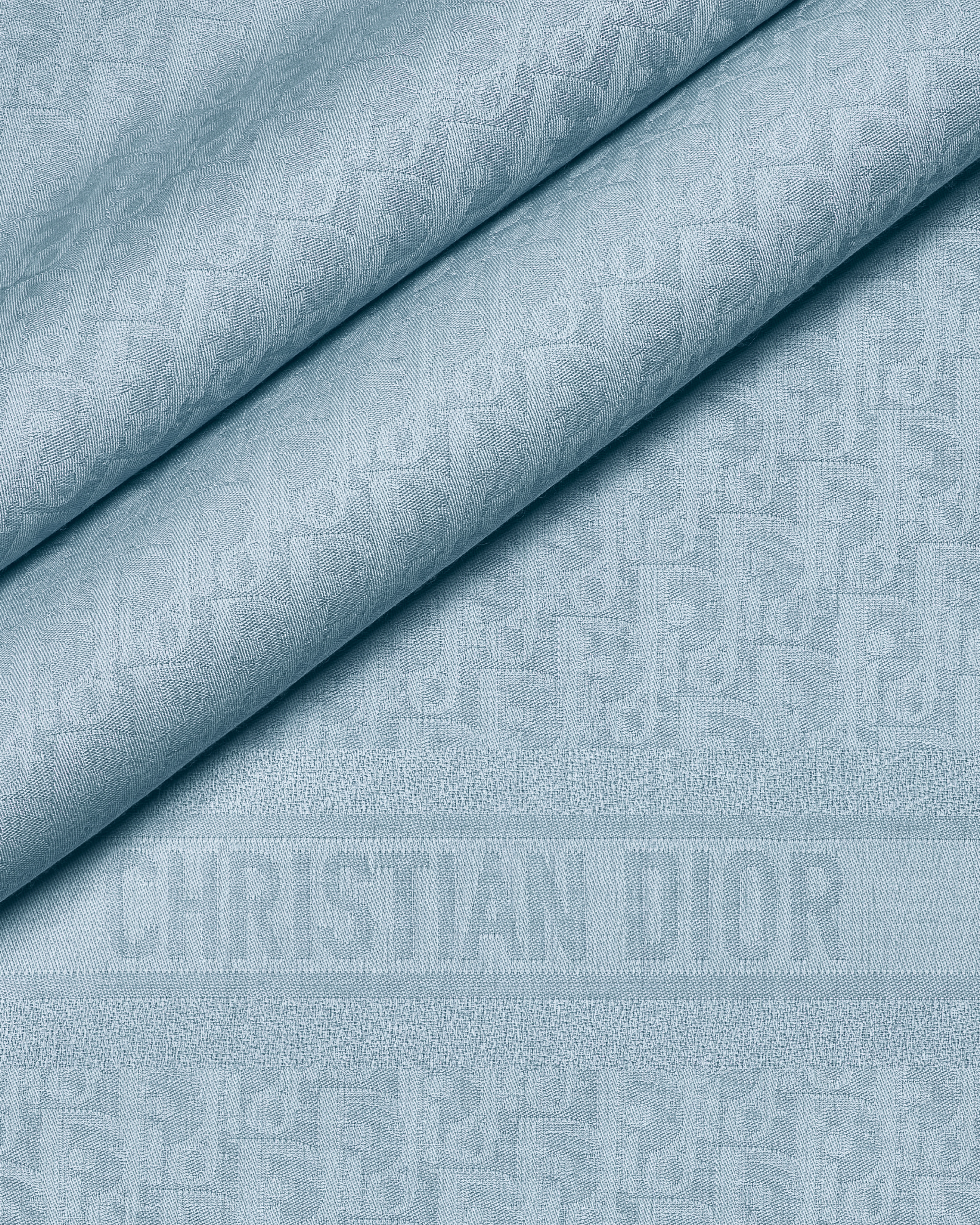 Dior Oblique Shawl Horizon Blue Wool, Silk and Cashmere E09