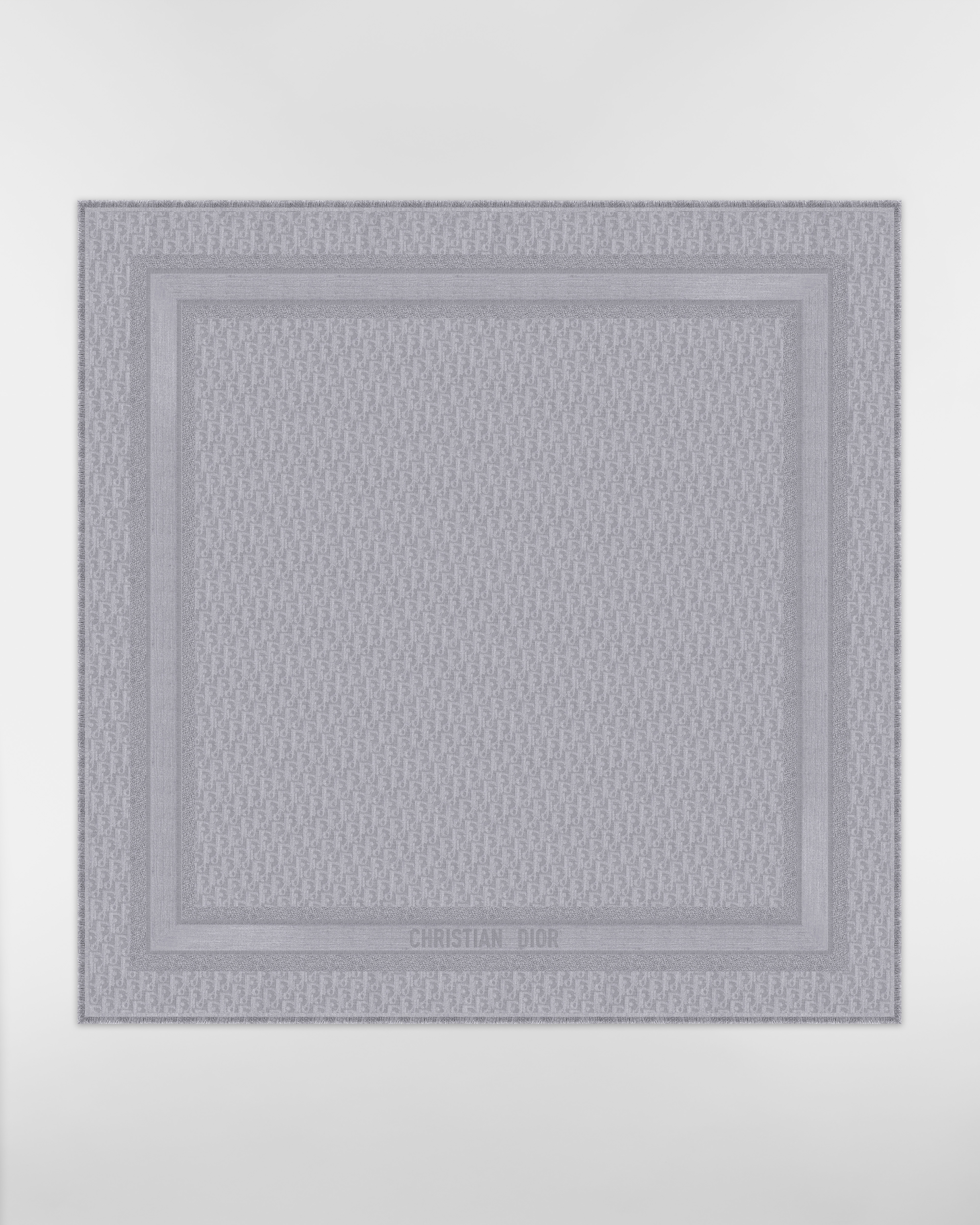 Dior Oblique Shawl Gray Wool, Silk and Cashmere E01