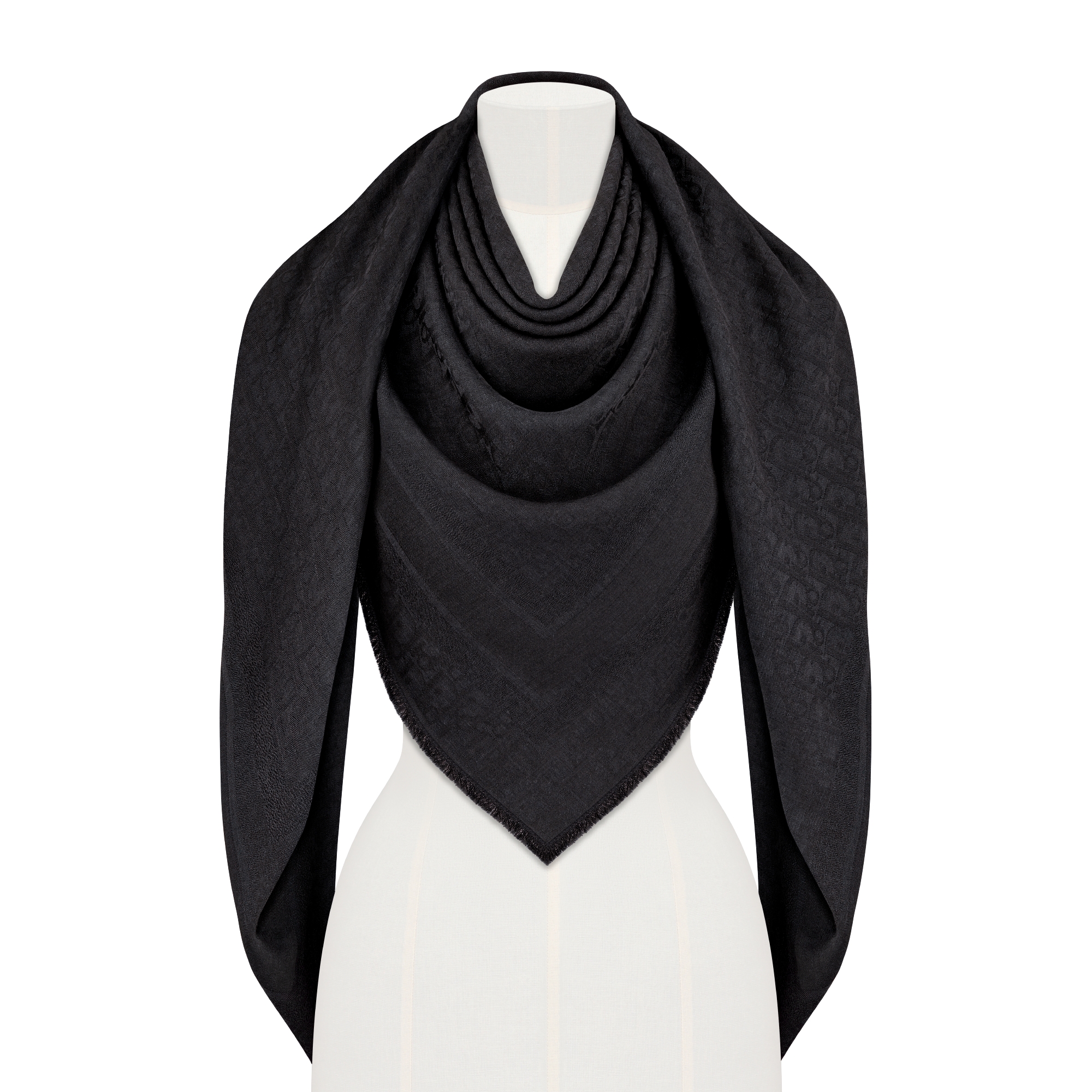 Dior Oblique Shawl Black Wool, Silk and Cashmere E10