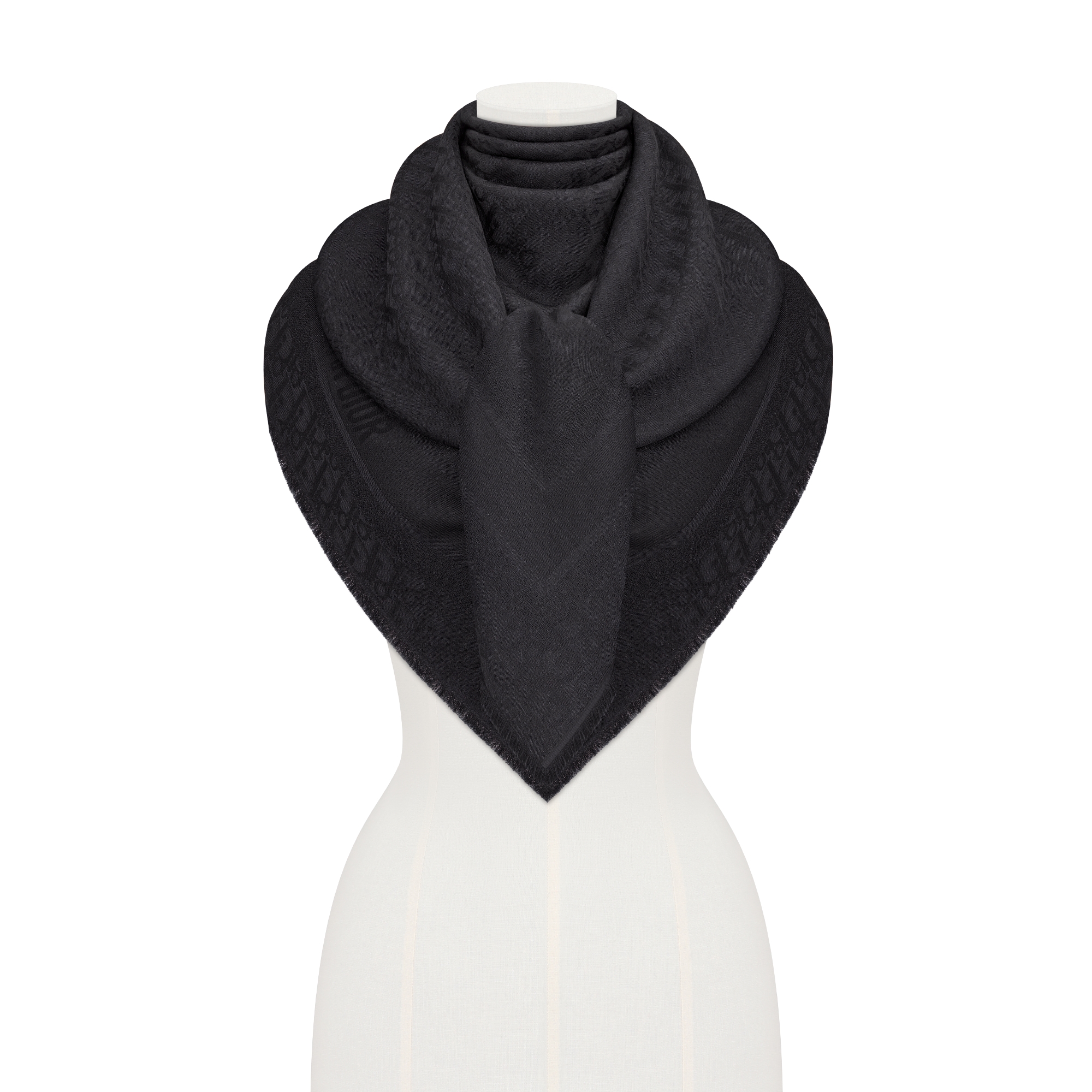 Dior Oblique Shawl Black Wool, Silk and Cashmere E12