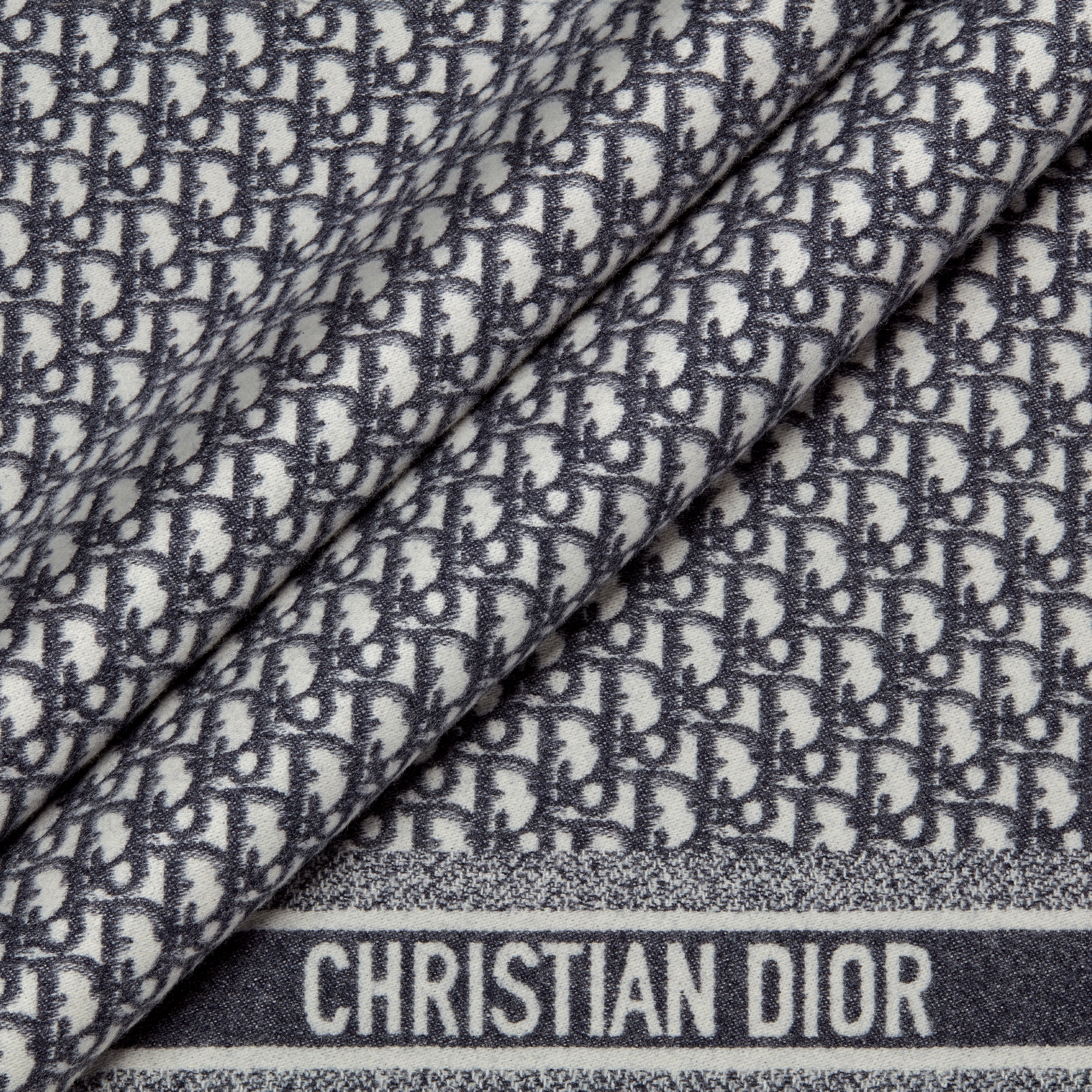 Manta Dior Oblique Cashmere azul-marinho E09