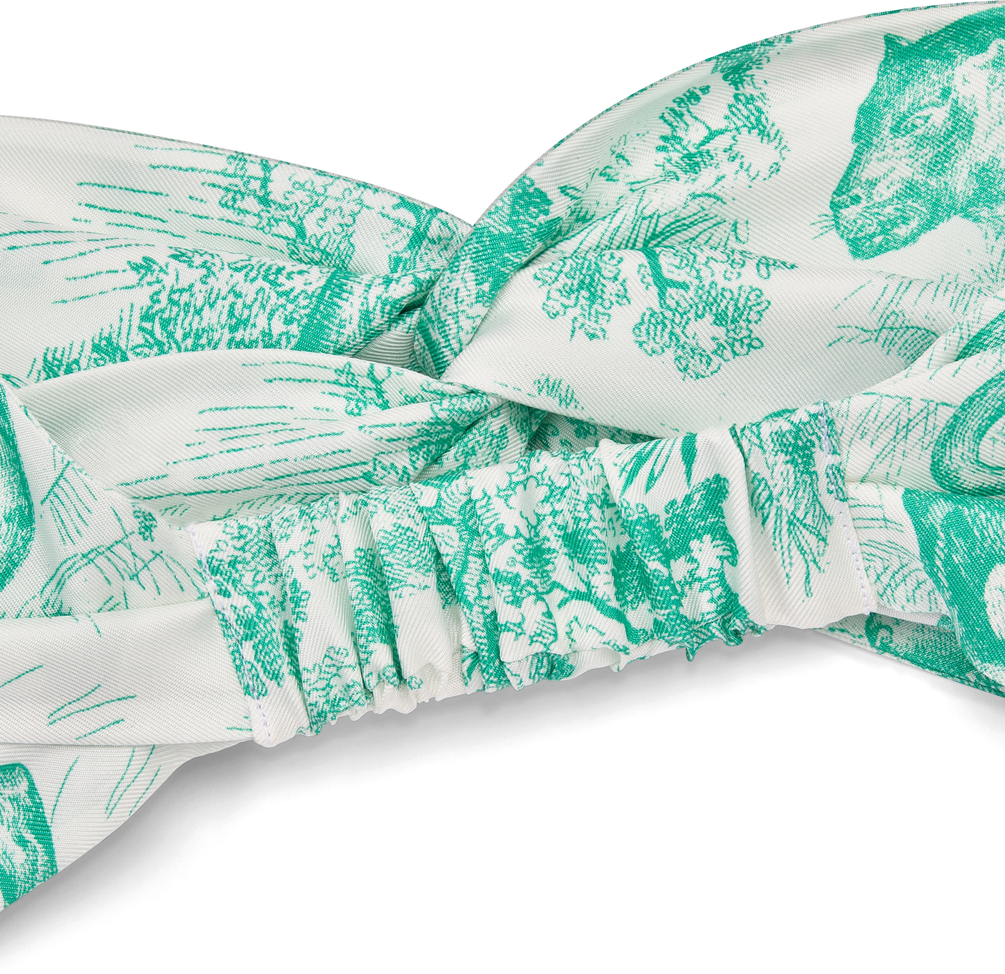 Dioriviera Toile de Jouy Sauvage Dior Silk Haarband Seidentwill in WeiB und Aquamarin DIOR