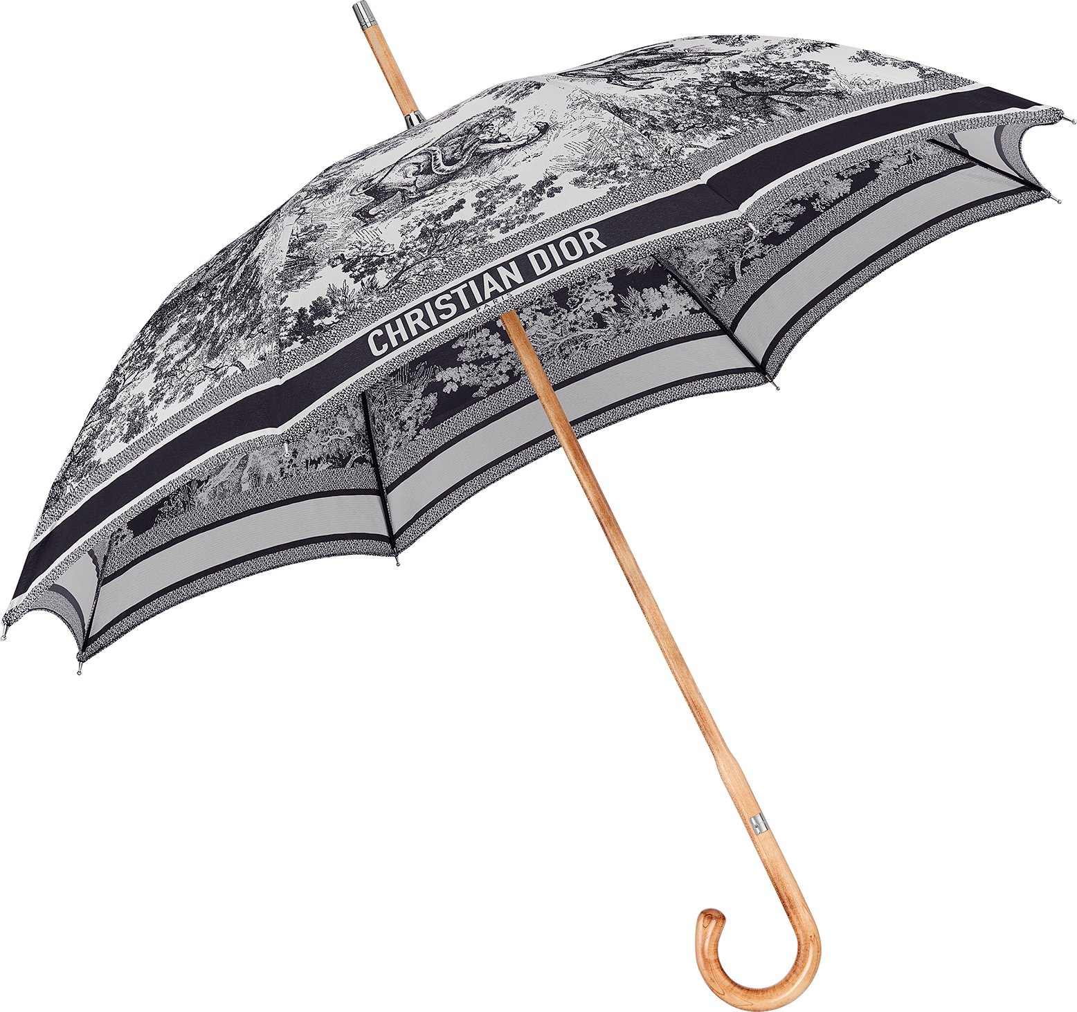 Walk'n'Dior Umbrella Ivory and Navy Blue Toile de Jouy
