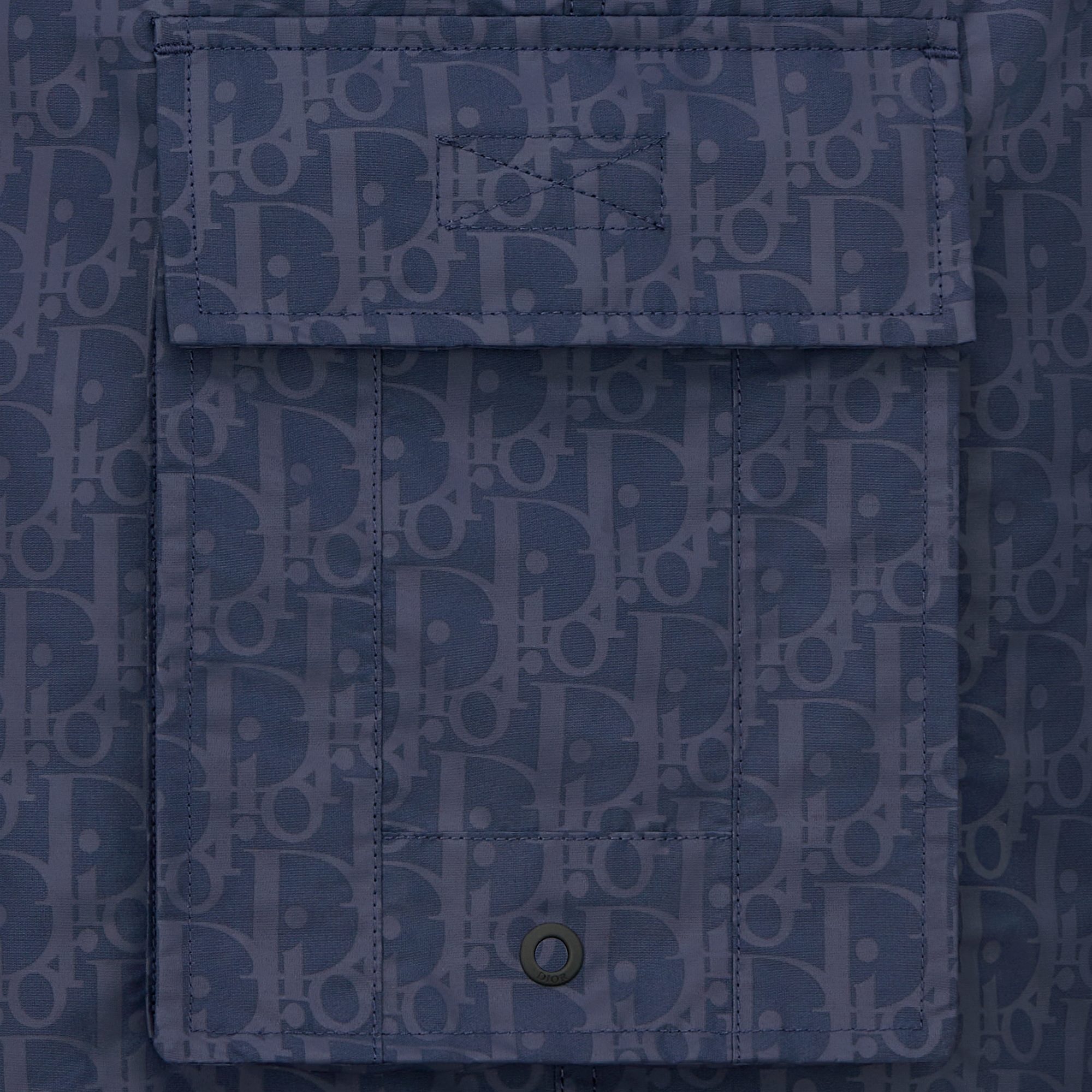 Dior Oblique Swim Shorts Navy Blue Technical Fabric E09