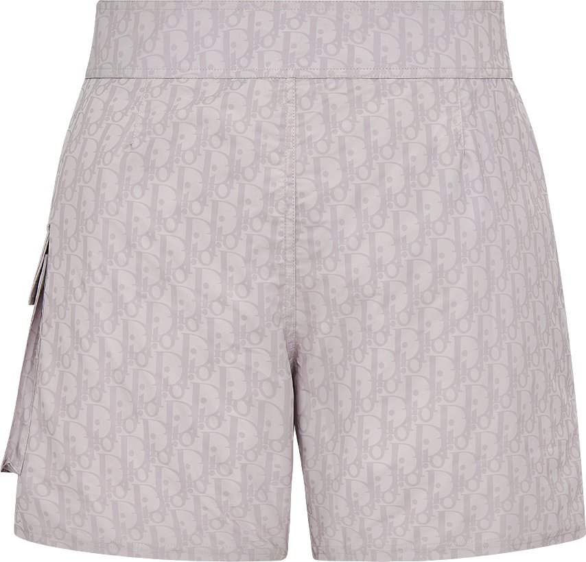 Dior Oblique Swim Shorts Pearl-Colored Technical Fabric | DIOR