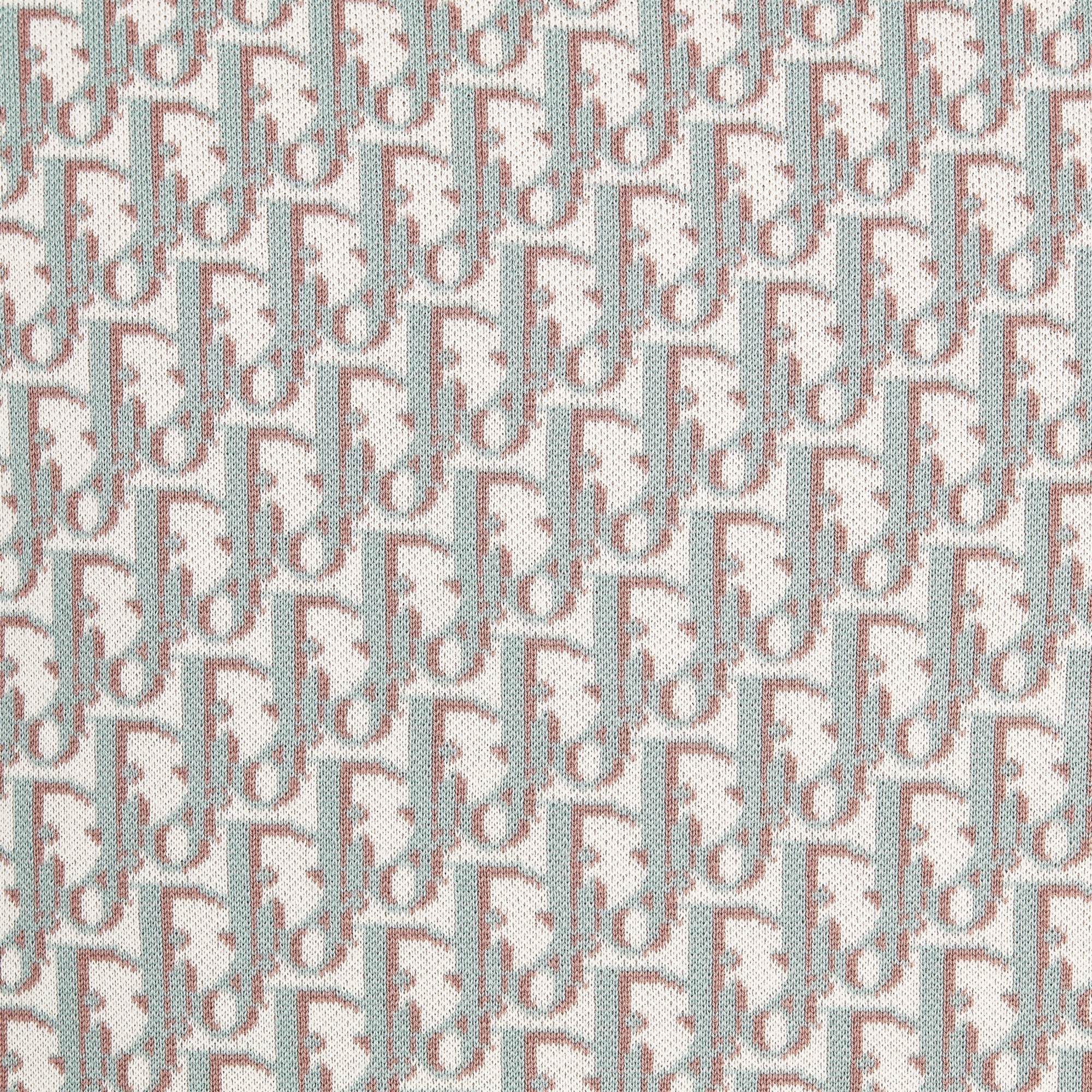 Polo met Dior Oblique-motief Witte, blauwe en bruine katoenjacquard E09