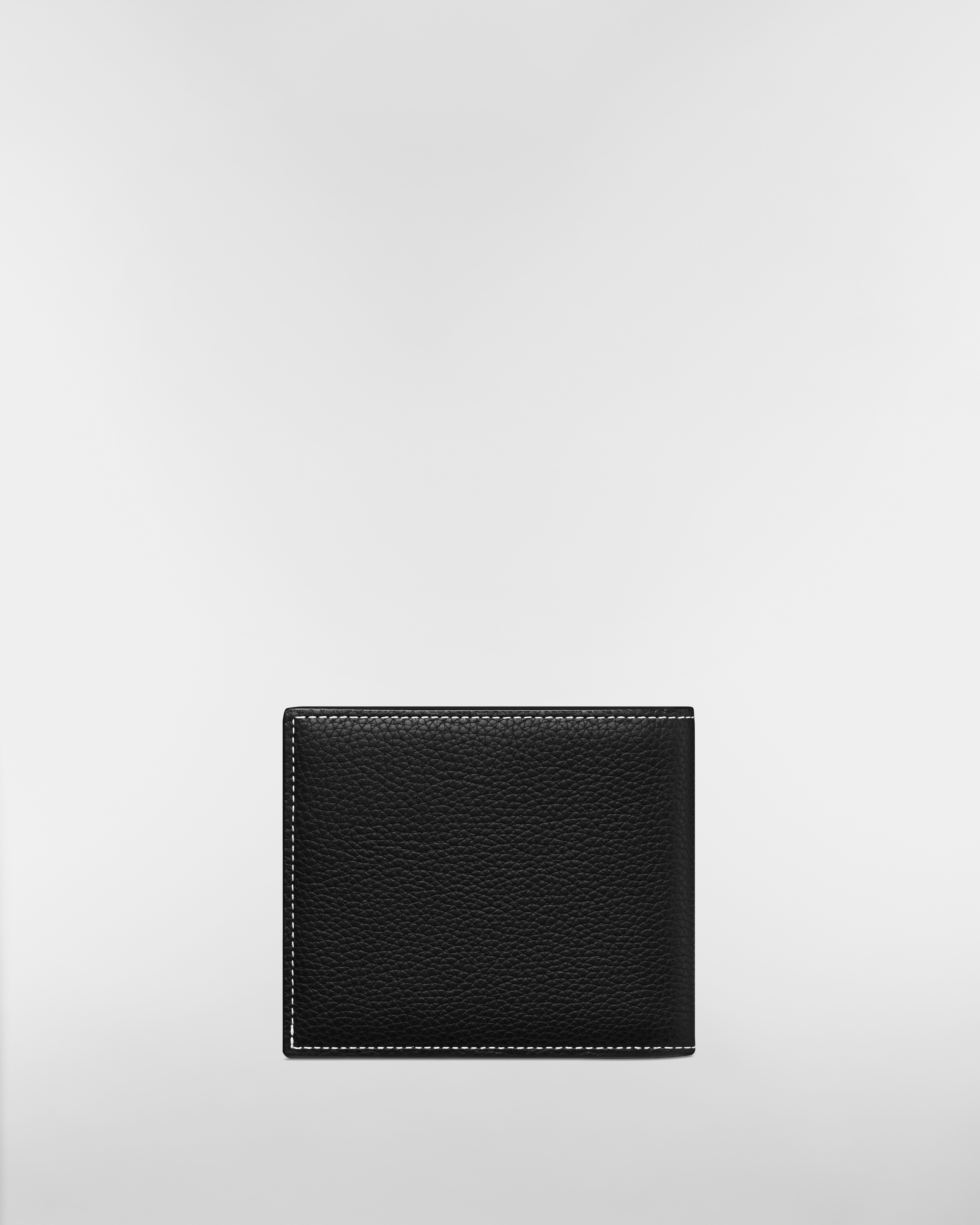 Saddle Bifold Wallet Black Grained Calfskin Marquetry E08