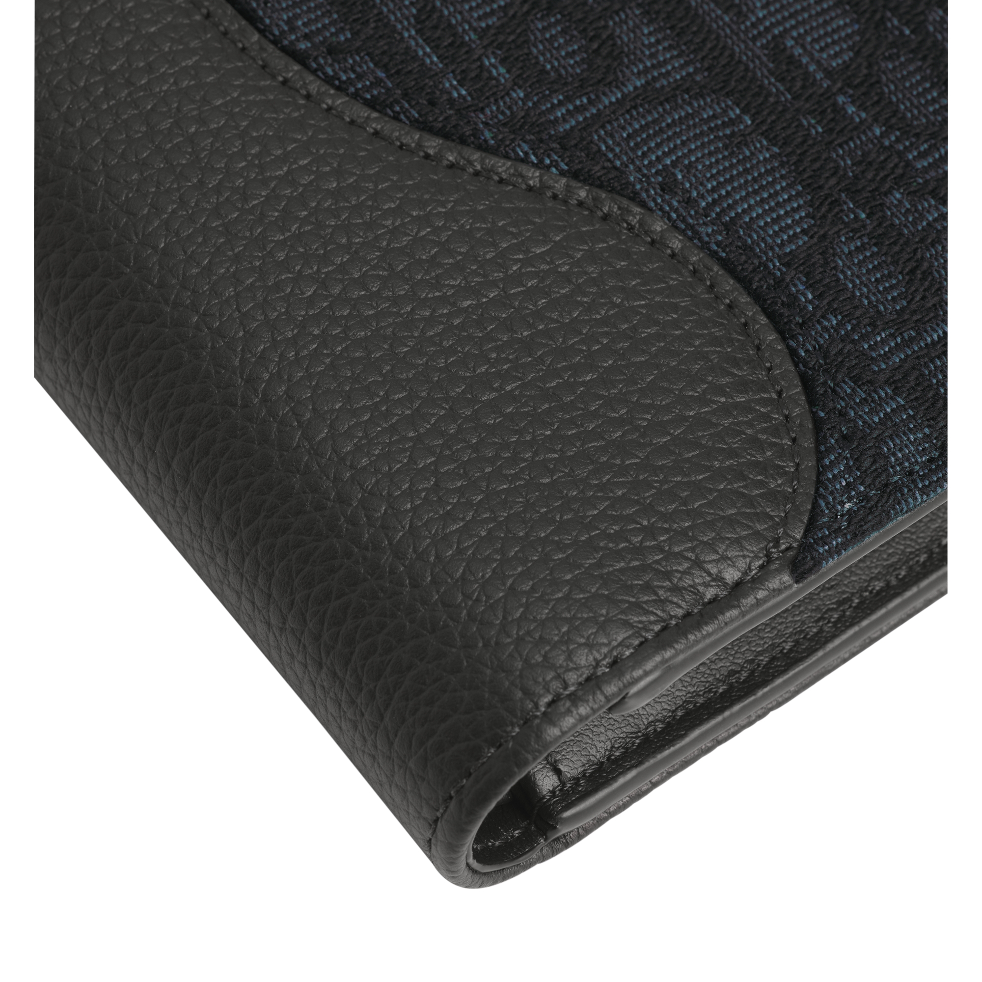 Saddle Bifold Wallet Black Grained Calfskin Marquetry and Black Dior Oblique Jacquard E09