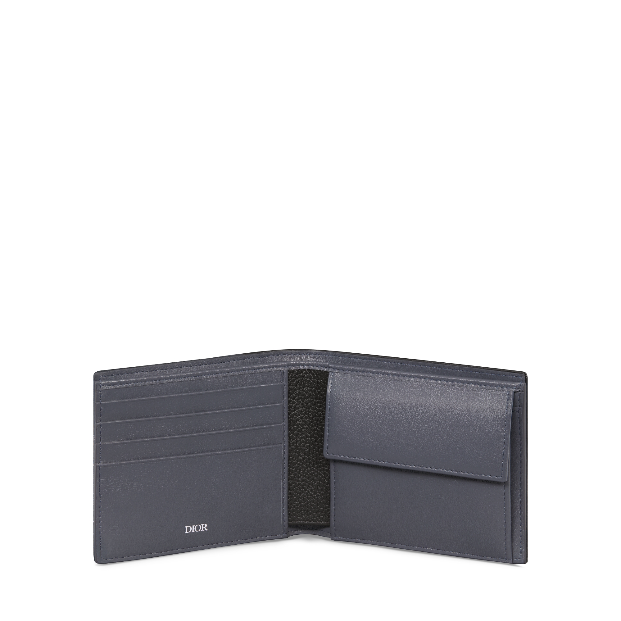 【コインケース付き】Saddle 2つ折りウォレット グレインドカーフスキン & ディオール オブリーク メタリックジャカード マーケトリー E07