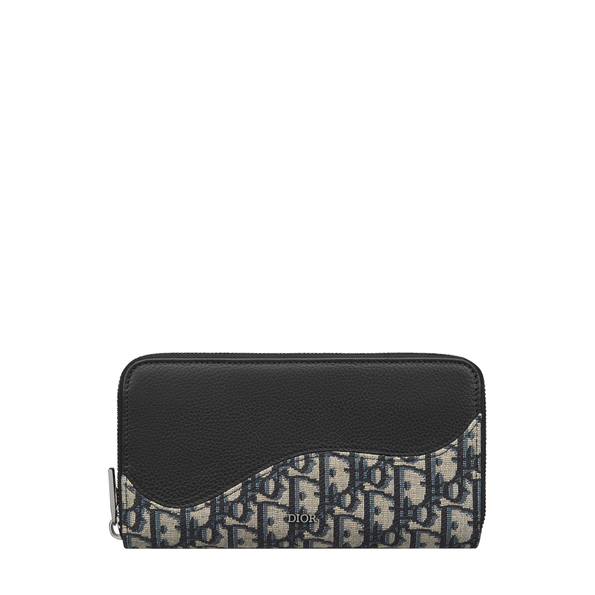  Black Grained Calfskin Marquetry with Beige and Black Dior Oblique Jacquard