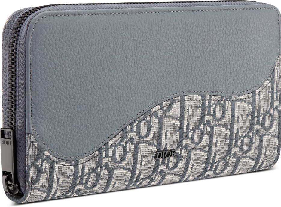 DIOR | Saddle ロングジップウォレット グレインドカーフスキン マーケトリー & ディオール オブリーク ジャカード