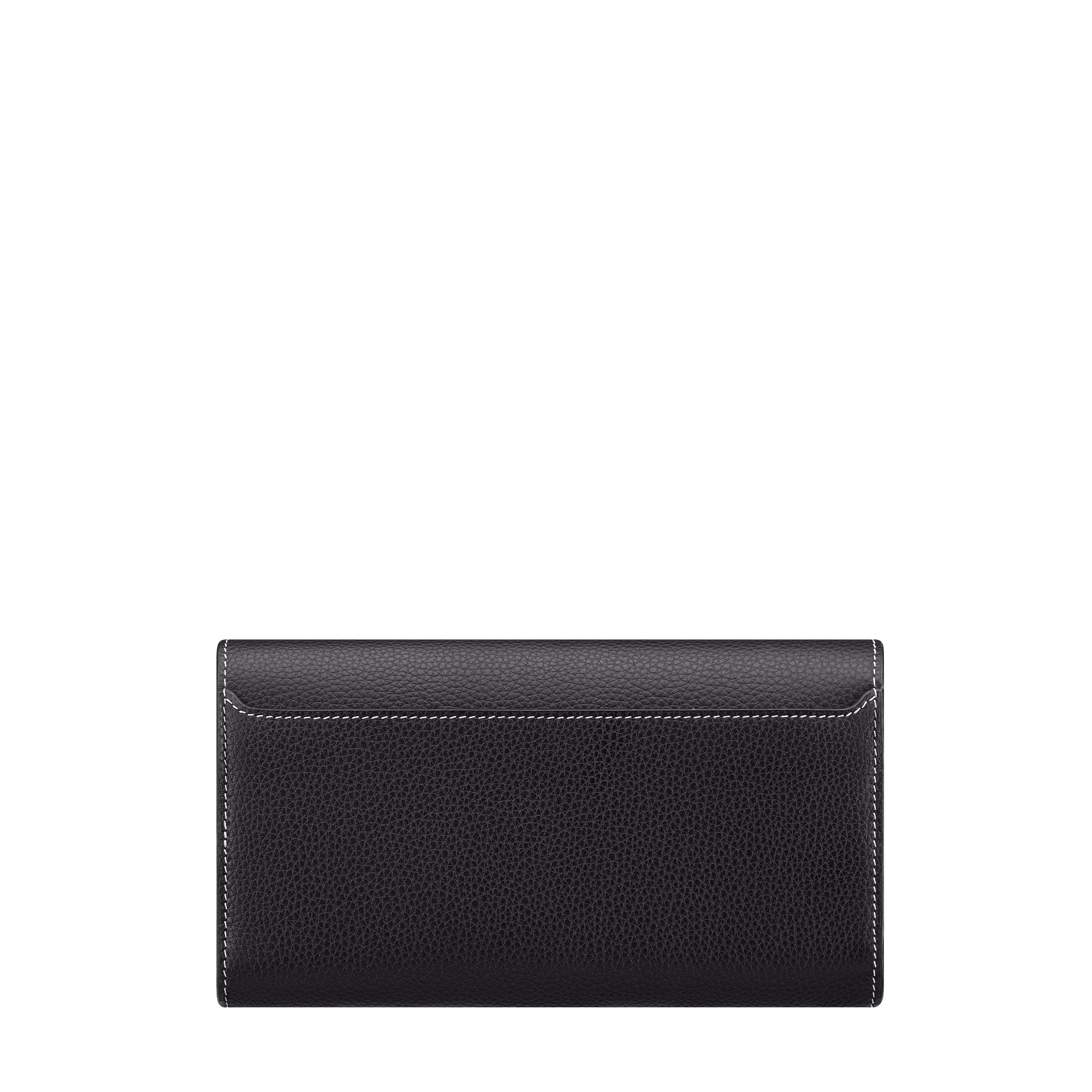 Saddle Long Wallet Black Grained Calfskin E08