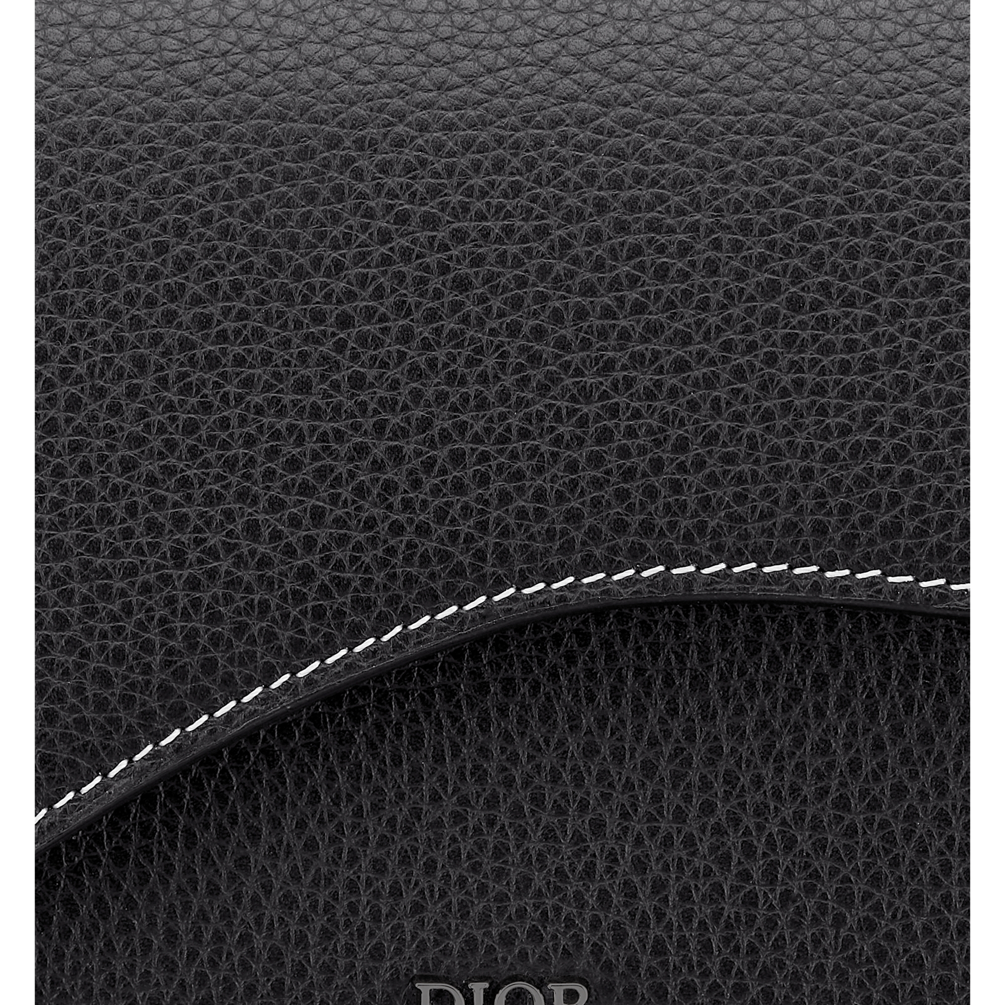 Saddle Long Wallet Black Grained Calfskin E09