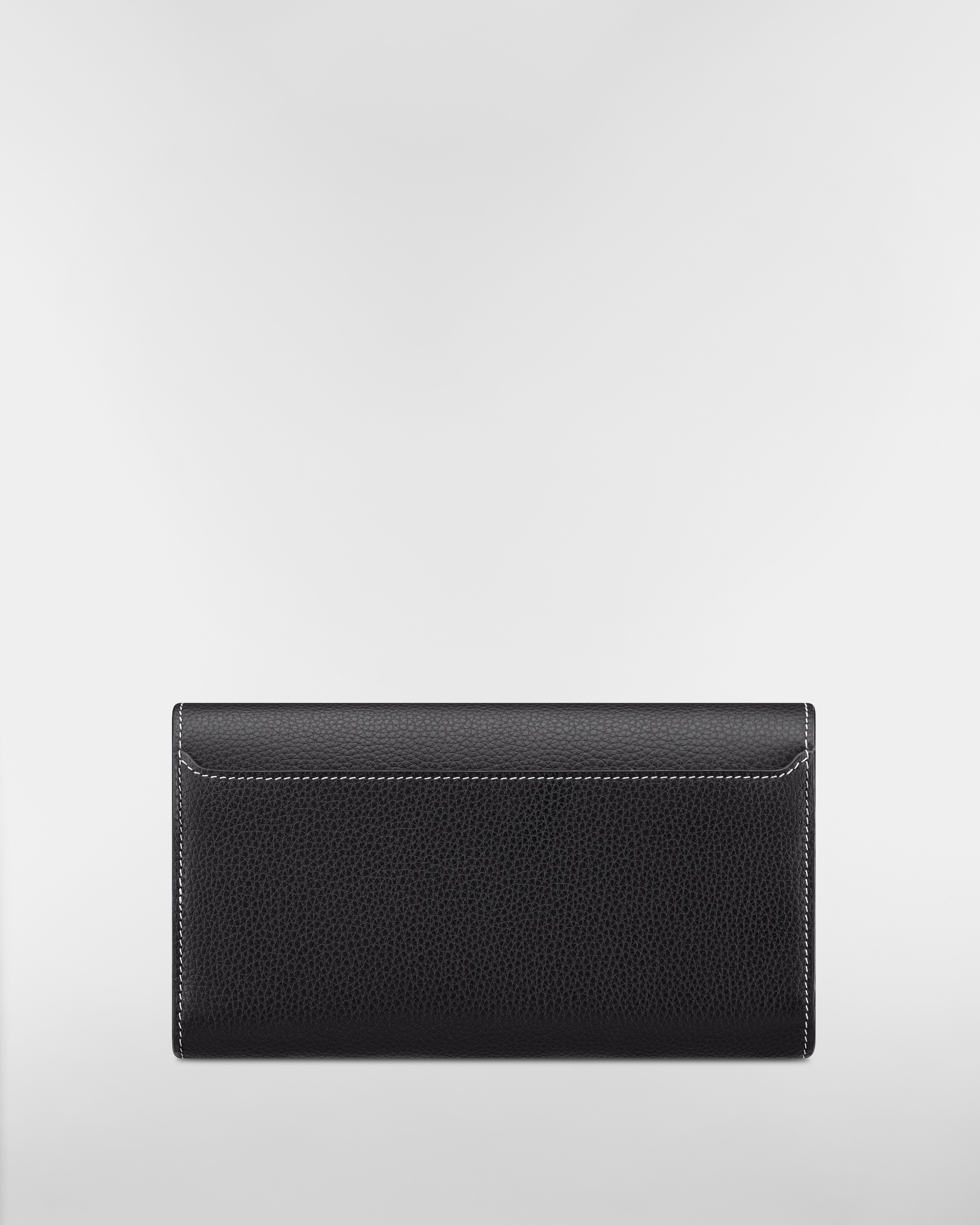 Saddle Long Wallet Black Grained Calfskin E08