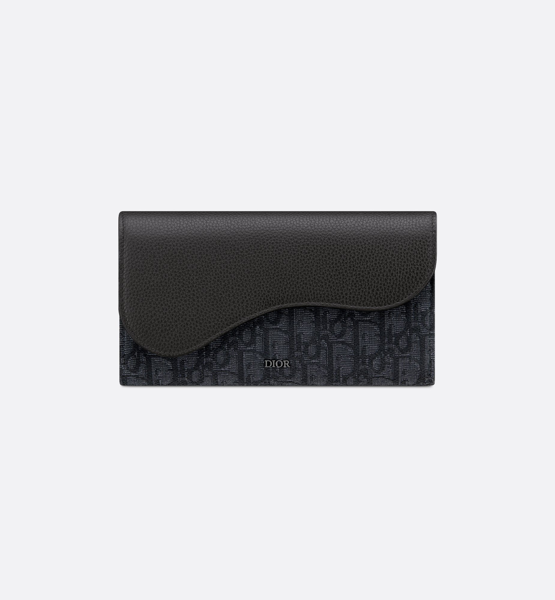 Saddle Long Wallet Black Dior Oblique Jacquard and Black Saddle Long Wallet Black Dior Oblique Jacquard and Black
