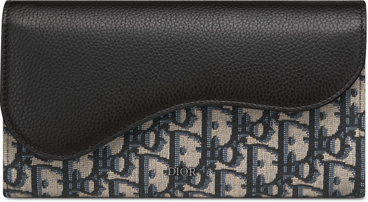 DIOR | Saddle ロングウォレット ディオール オブリーク ジャカード & グレインドカーフスキン