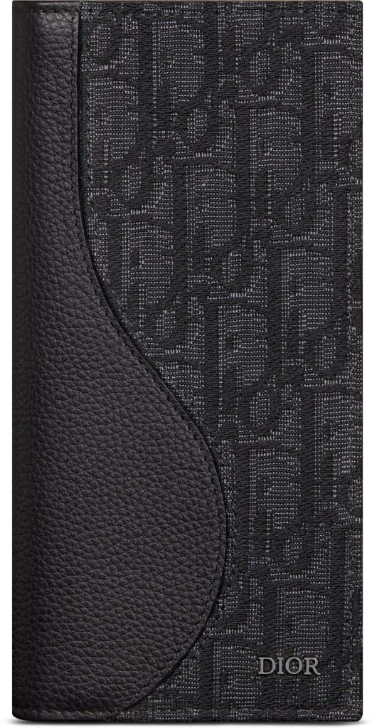 DIOR | Saddle バーティカル ロングウォレット グレインドカーフスキン マーケトリー & ディオール オブリーク ジャカード