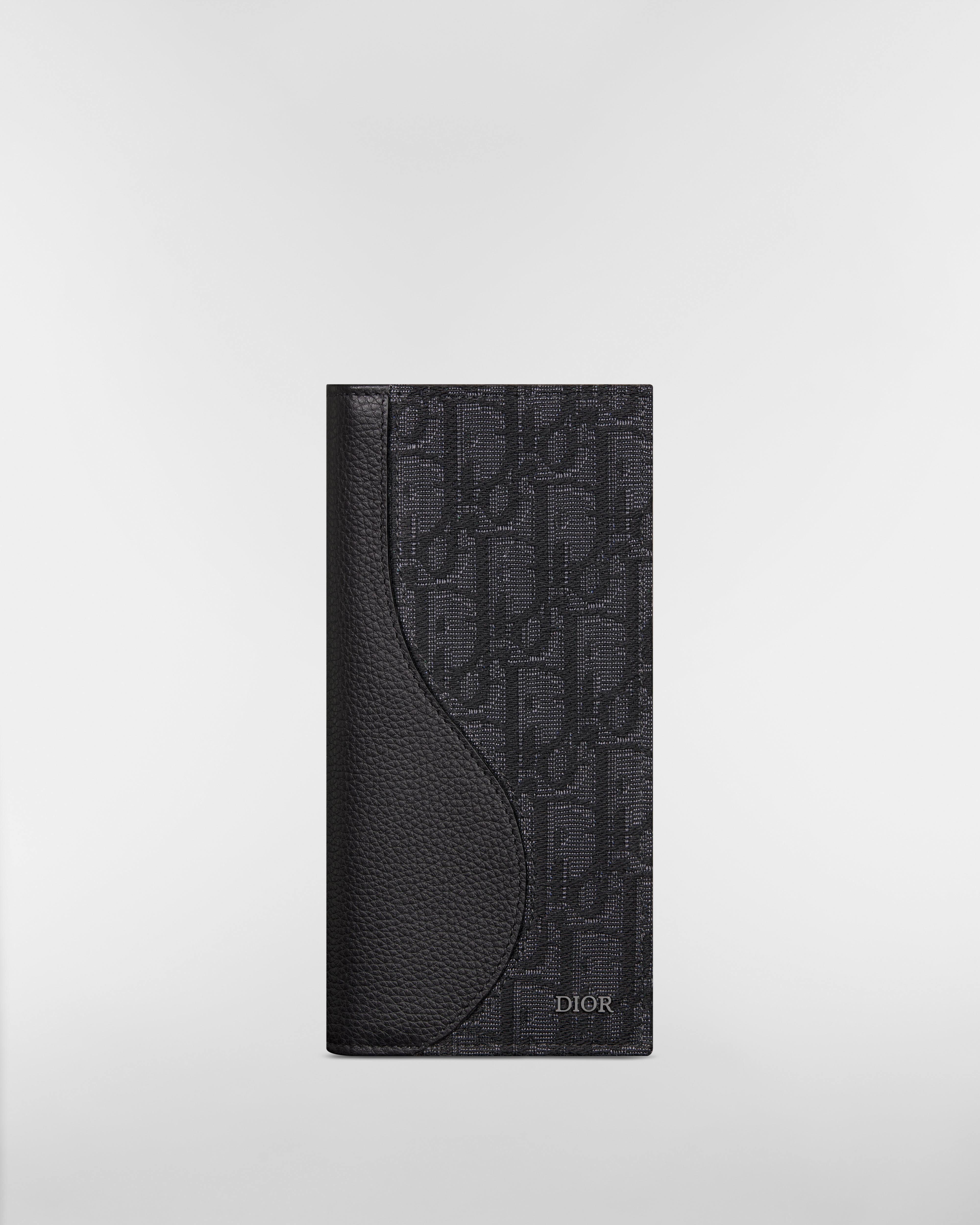 Saddle バーティカル ロングウォレット グレインドカーフスキン マーケトリー & ディオール オブリーク ジャカード E01