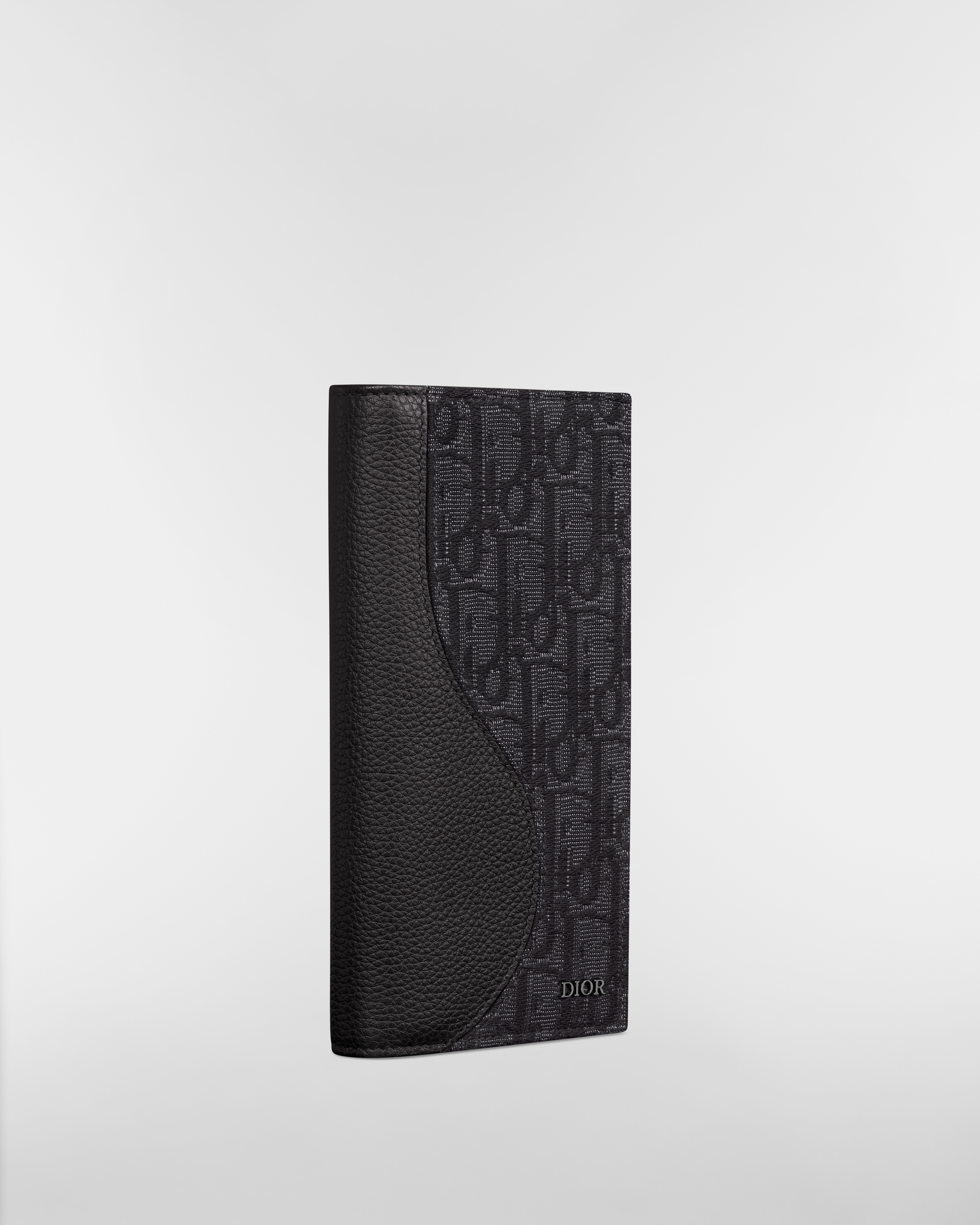 Saddle バーティカル ロングウォレット グレインドカーフスキン マーケトリー & ディオール オブリーク ジャカード E03