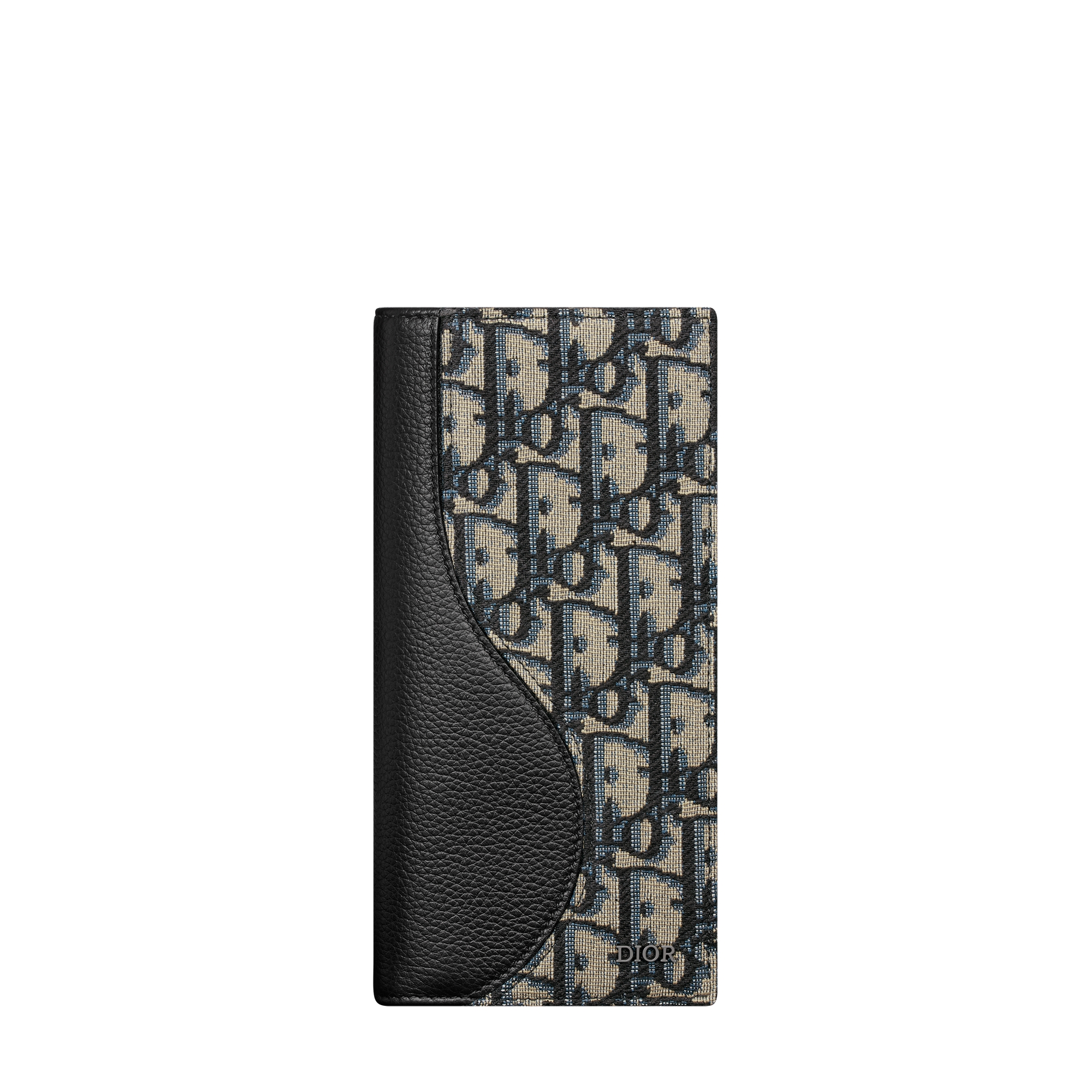  Black Grained Calfskin Marquetry with Beige and Black Dior Oblique Jacquard