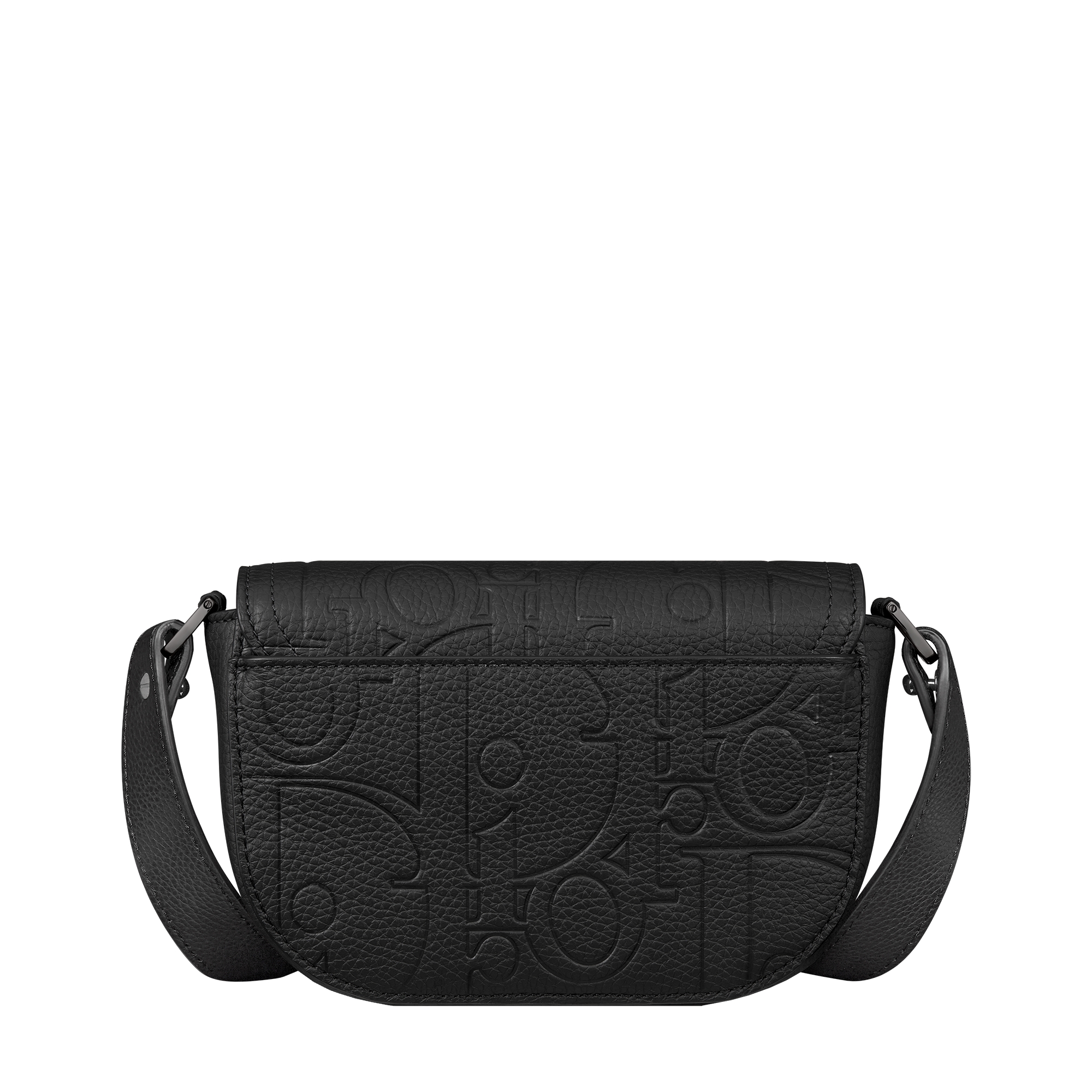Mini Saddle Messenger Bag with Flap Black Dior Gravity Leather E08