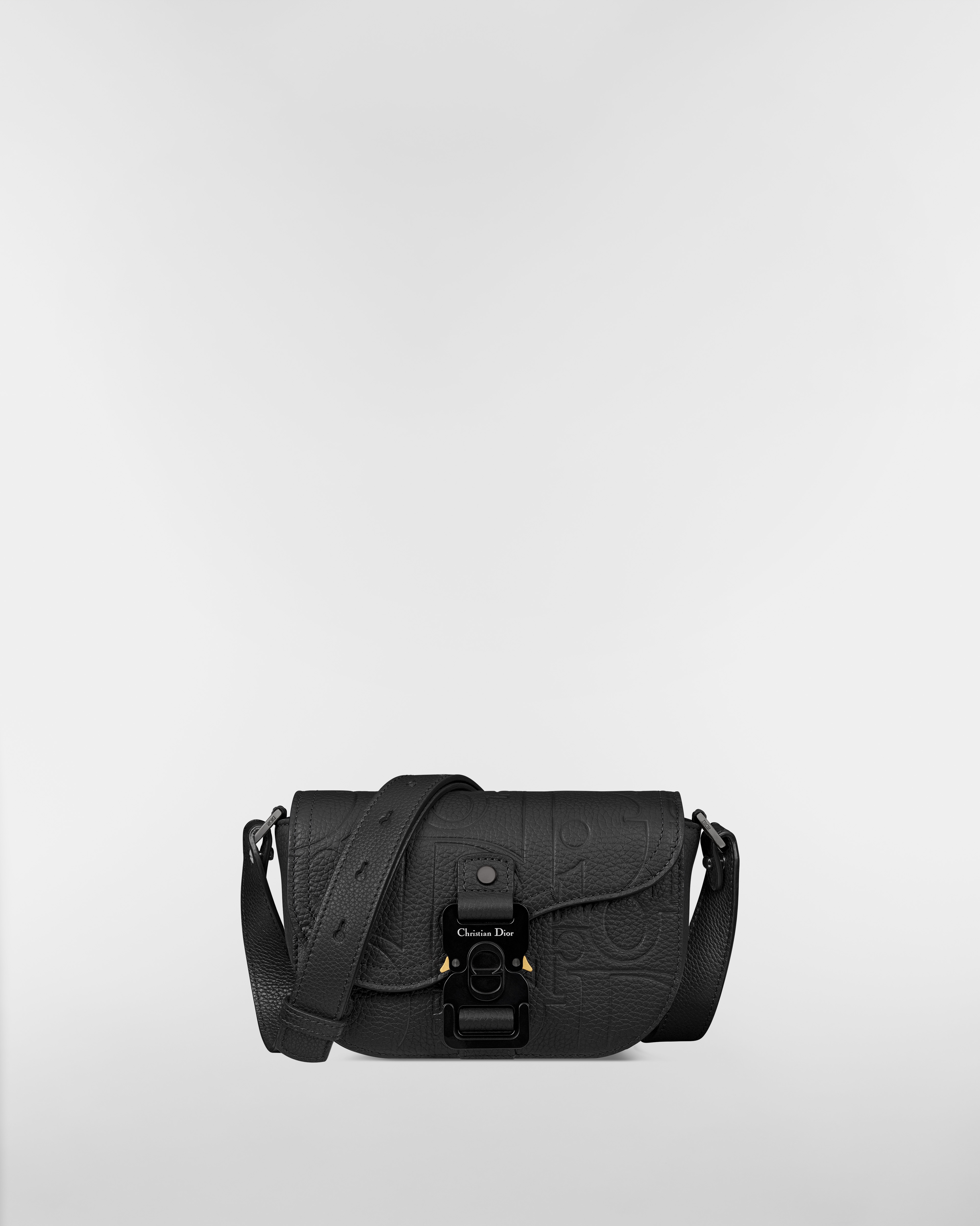 Borsa messenger mini Saddle con pattina Pelle Dior Gravity nera E01