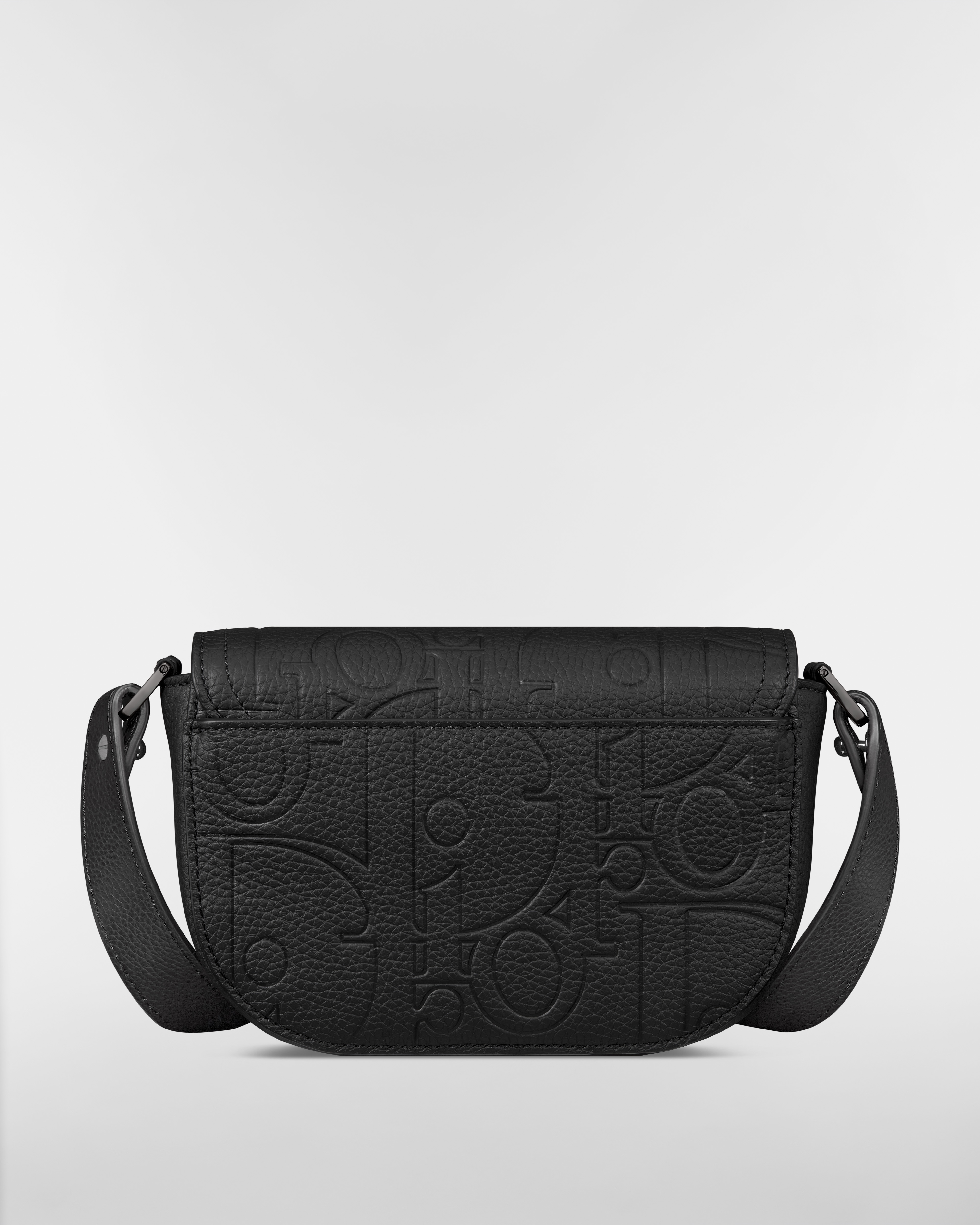 Mini Saddle Messenger Bag with Flap Black Dior Gravity Leather E08