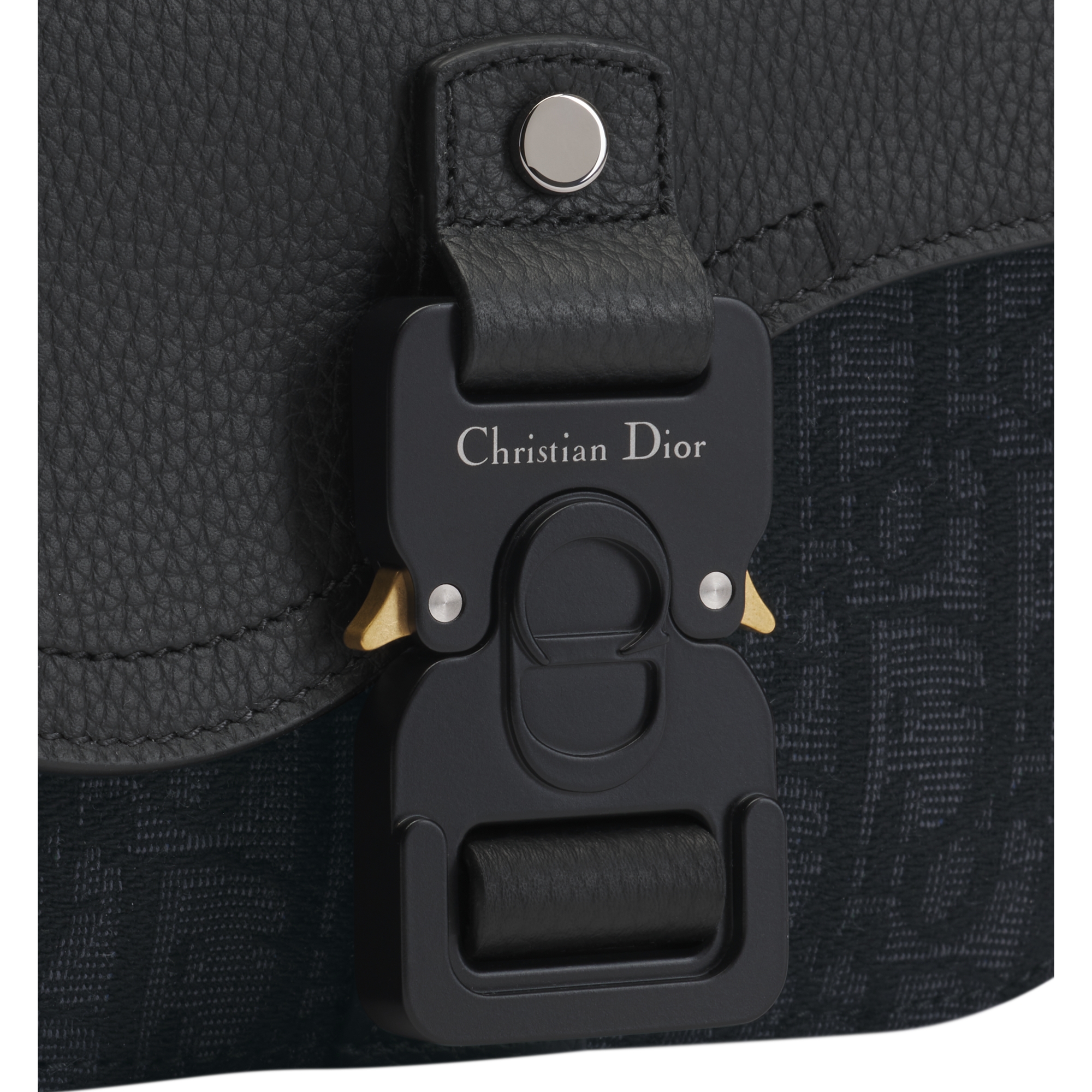 Mini Saddle Messenger Bag with Flap Black Dior Oblique Jacquard and Black Grained Calfskin E10