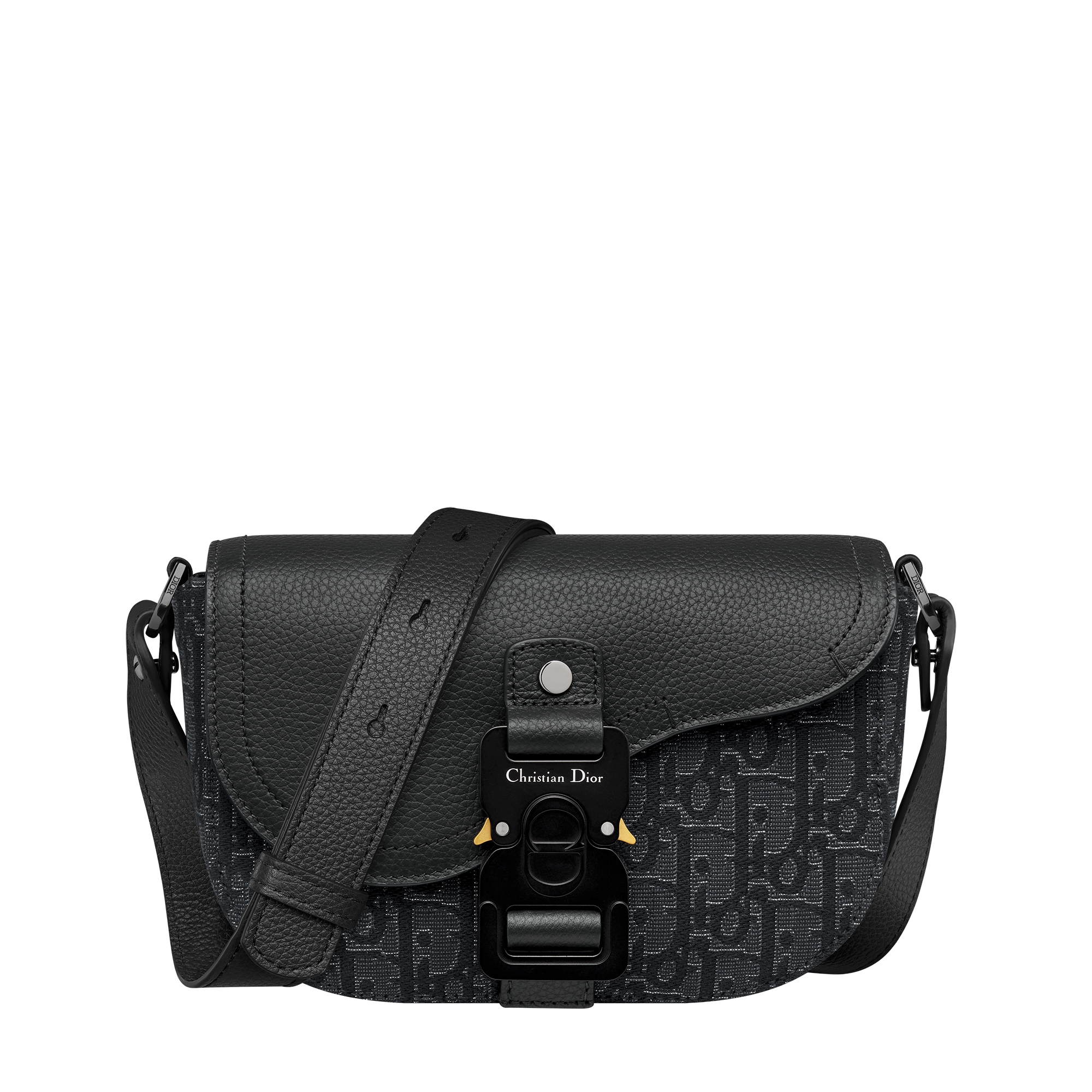 DIOR Saddle メッセンジャーバッグ ミニ　ブラック Small Saddle Messenger Bag with Flap Beige and Black Dior Oblique