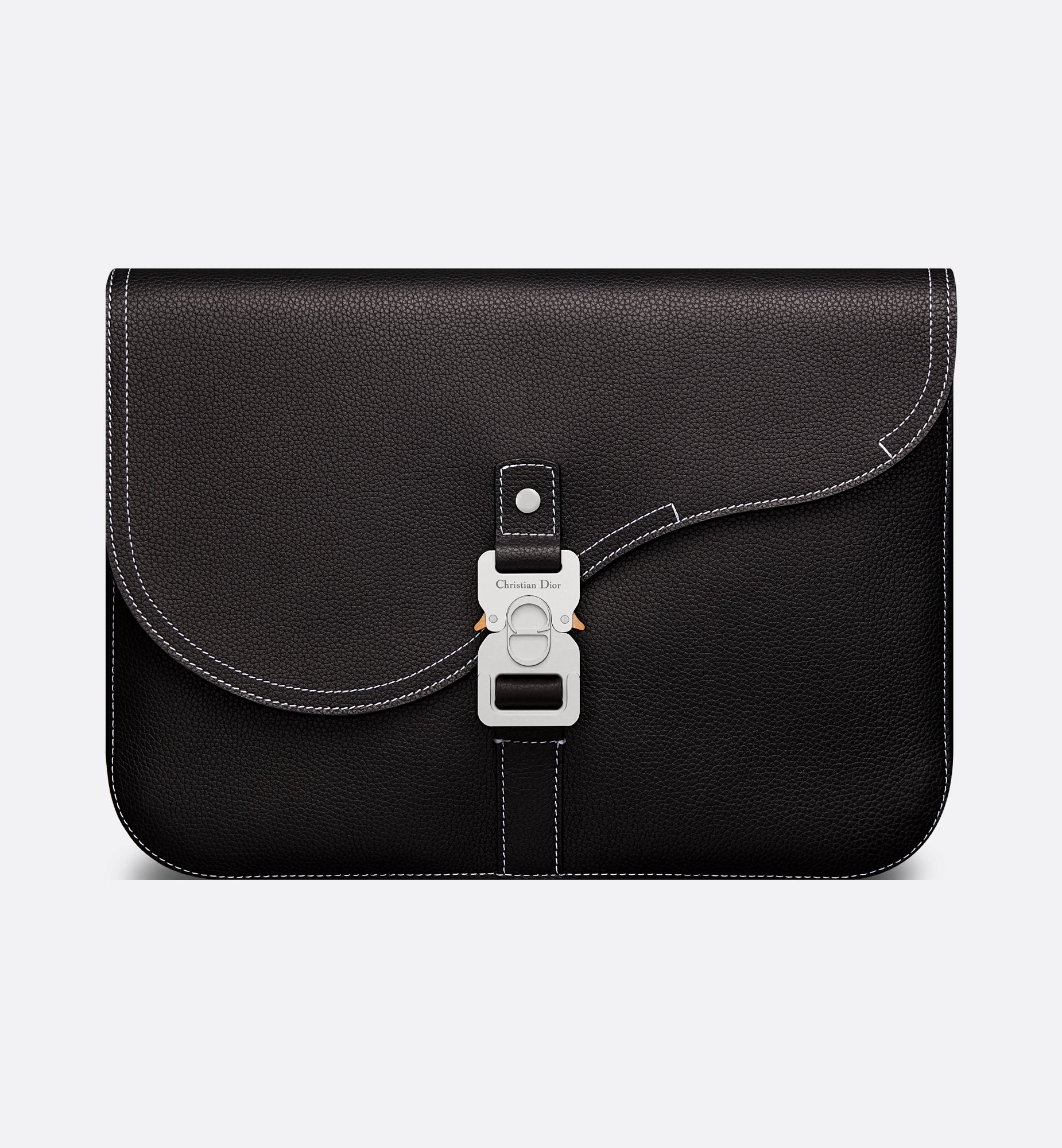 Saddle A4 Pouch Black Grained Calfskin | DIOR Saddle A4 Pouch Black Grained Calfskin | DIOR