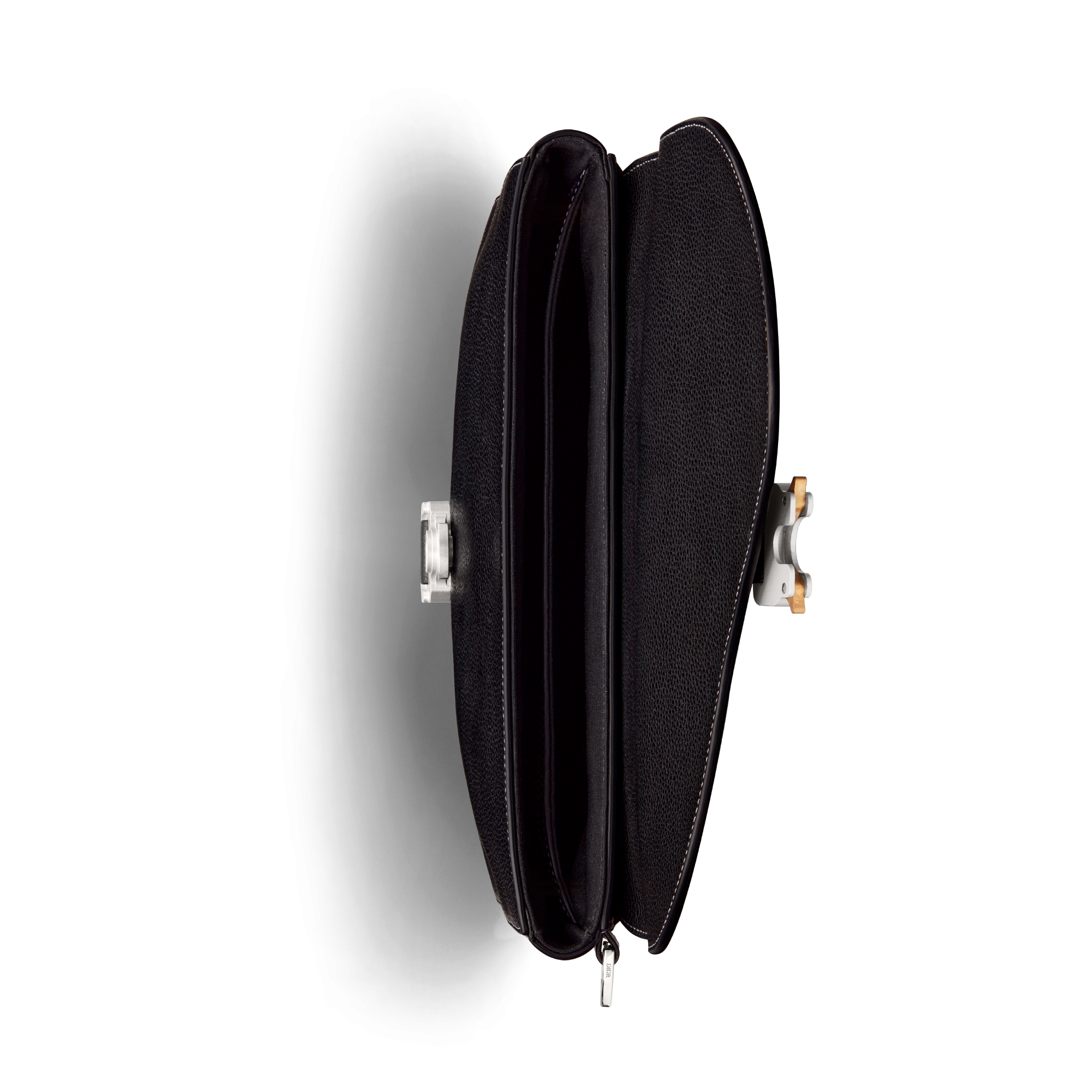 Saddle A5 Pouch Black Grained Calfskin E06