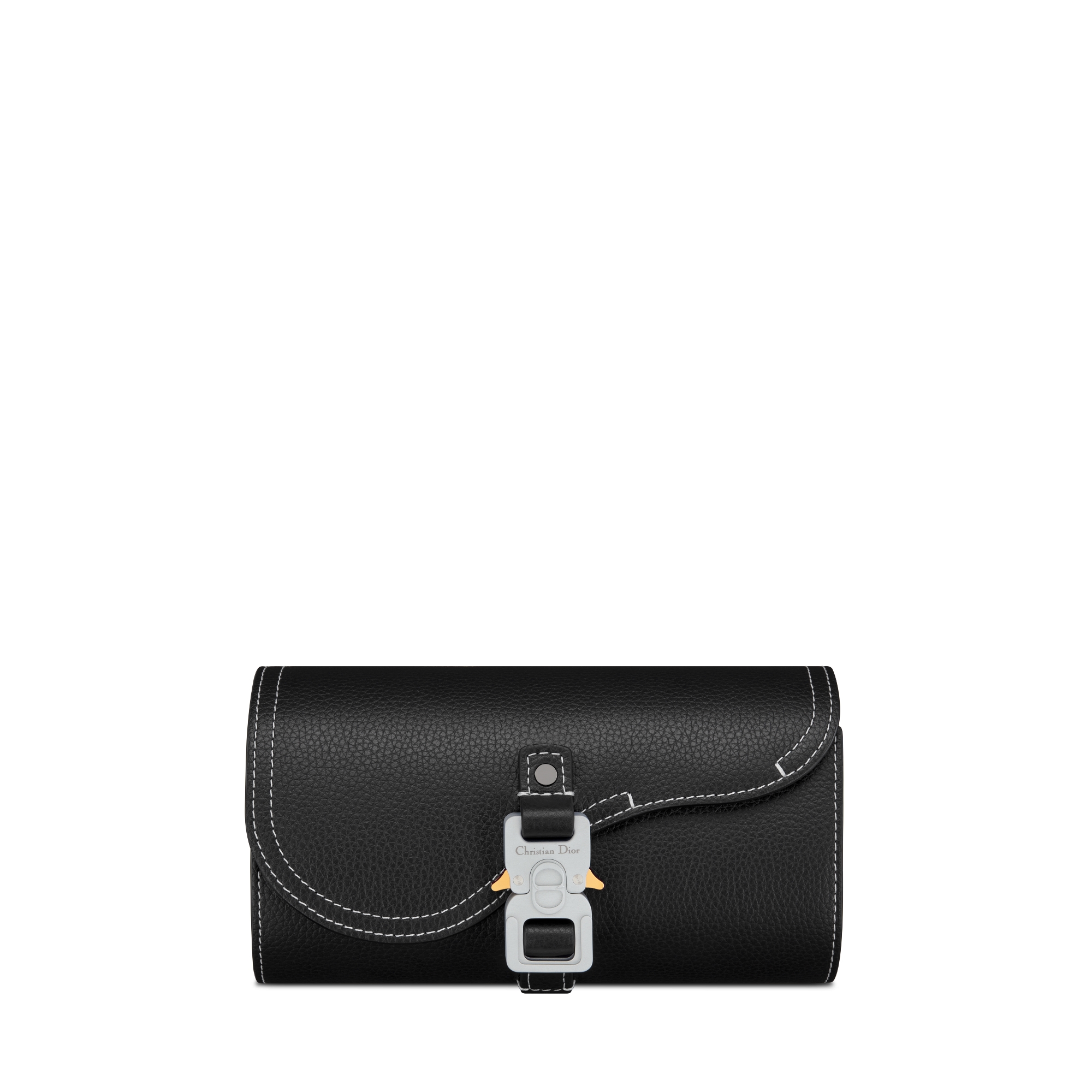 Saddle 시계 롤 케이스 블랙 그레인 송아지 가죽 E01