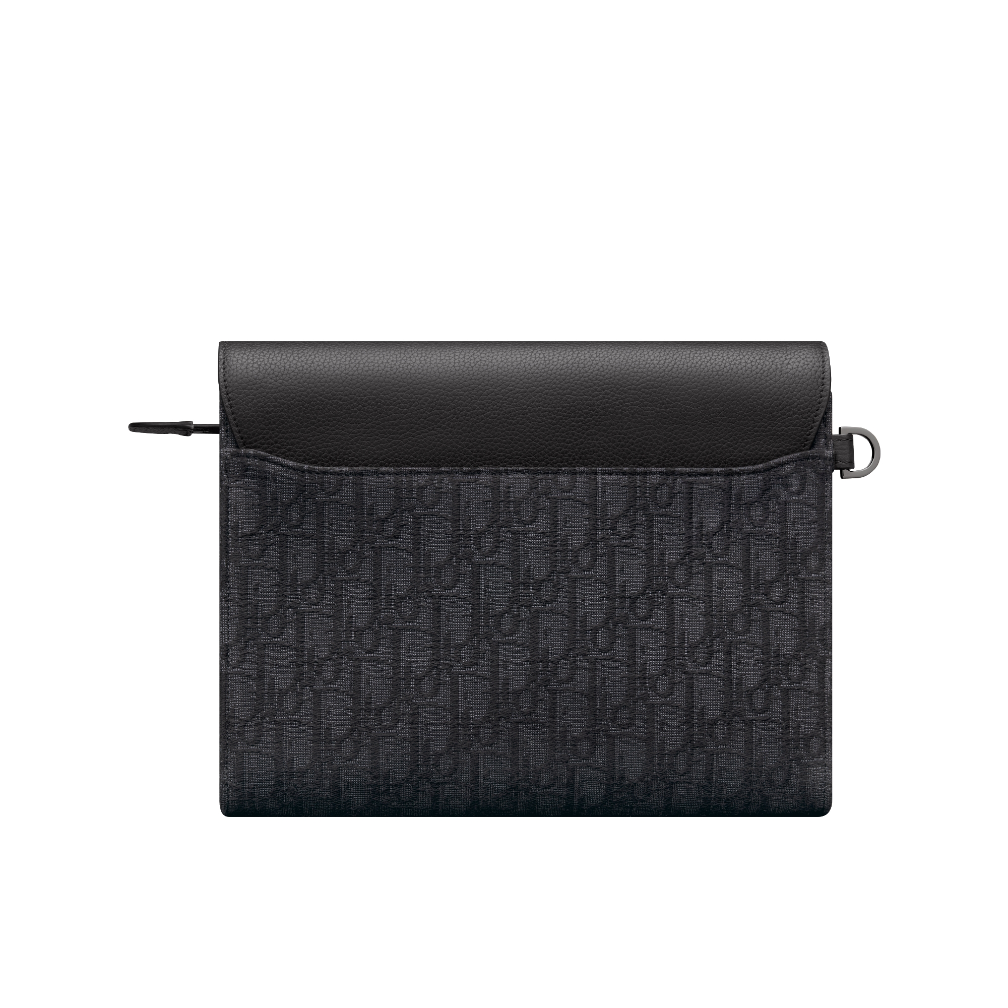 Saddle A5 Triangle Pouch Black Dior Oblique Jacquard and Black Grained Calfskin E08